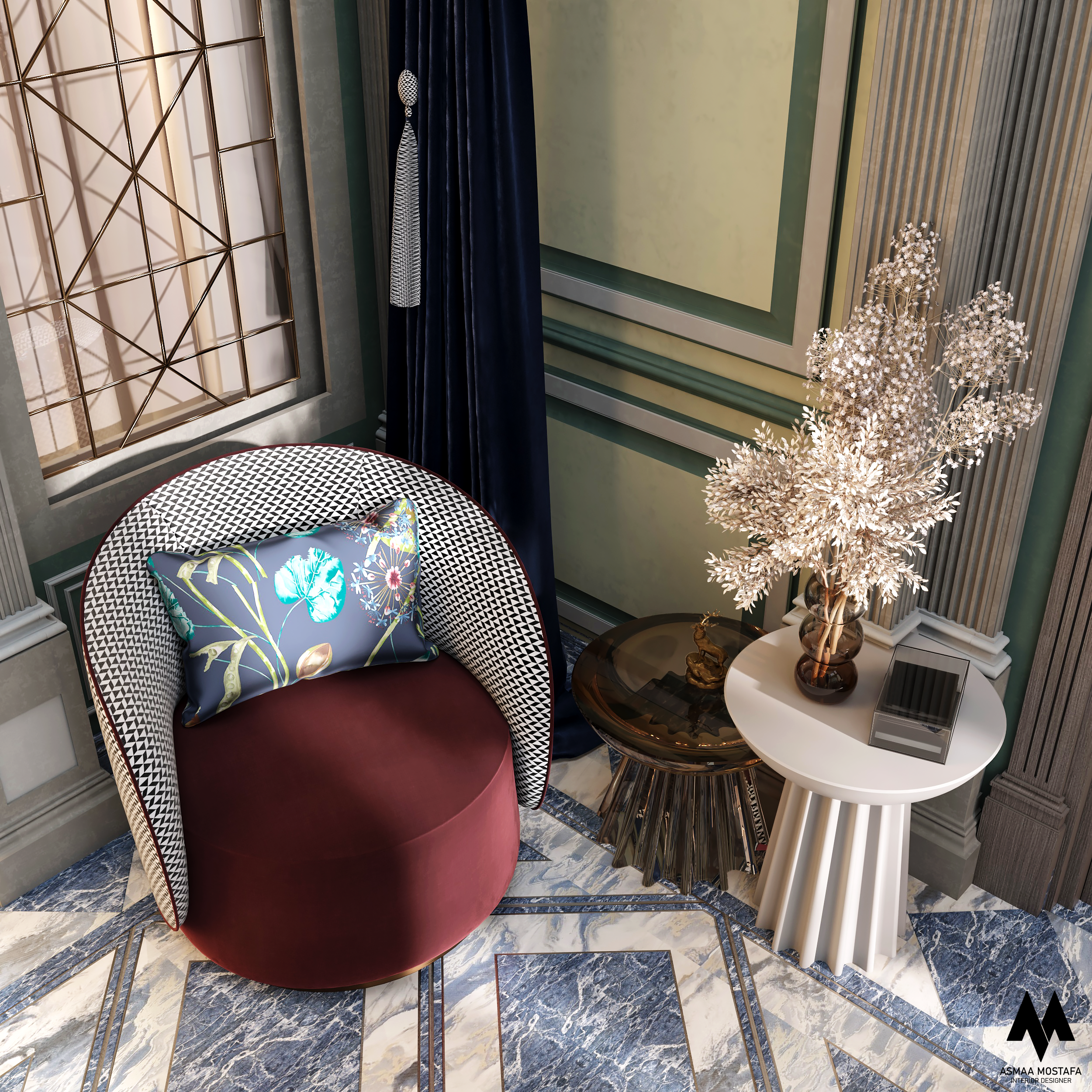 Villa 入口空间设计丨卡塔尔丨Asmaa Mostafa-11