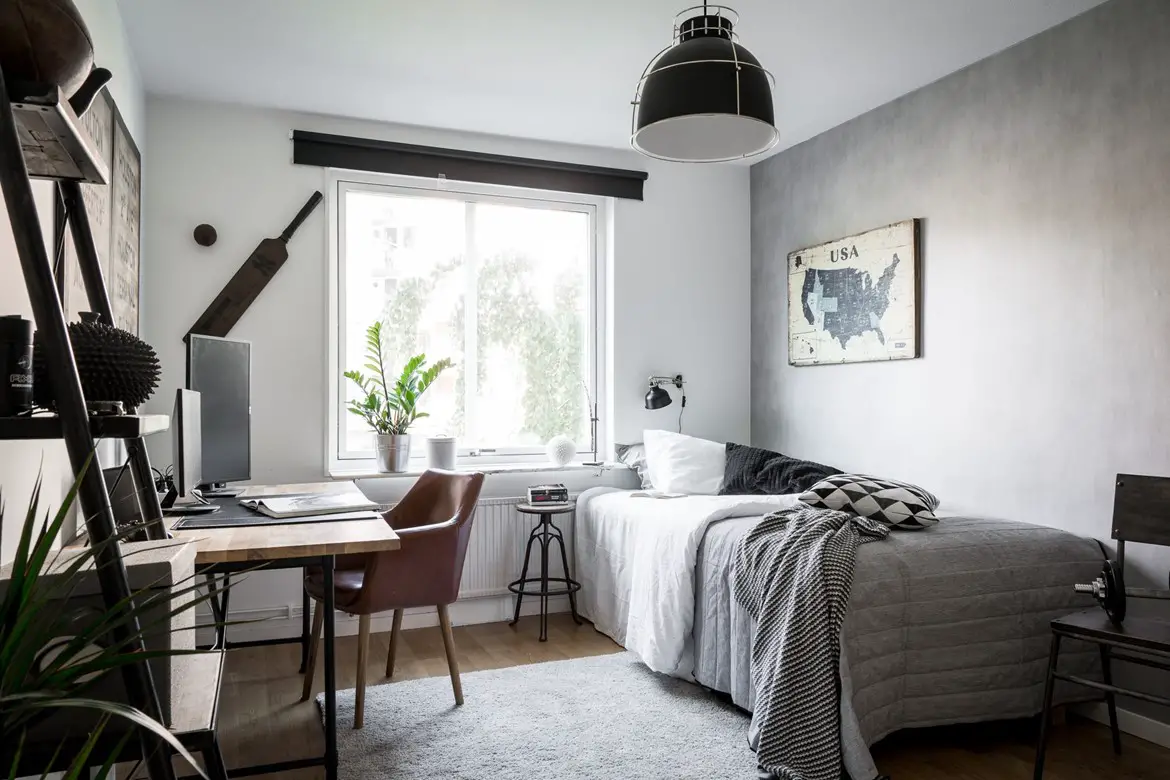 瑞典公寓巧变四居室 | 玻璃隔断打造明亮家庭空间-17