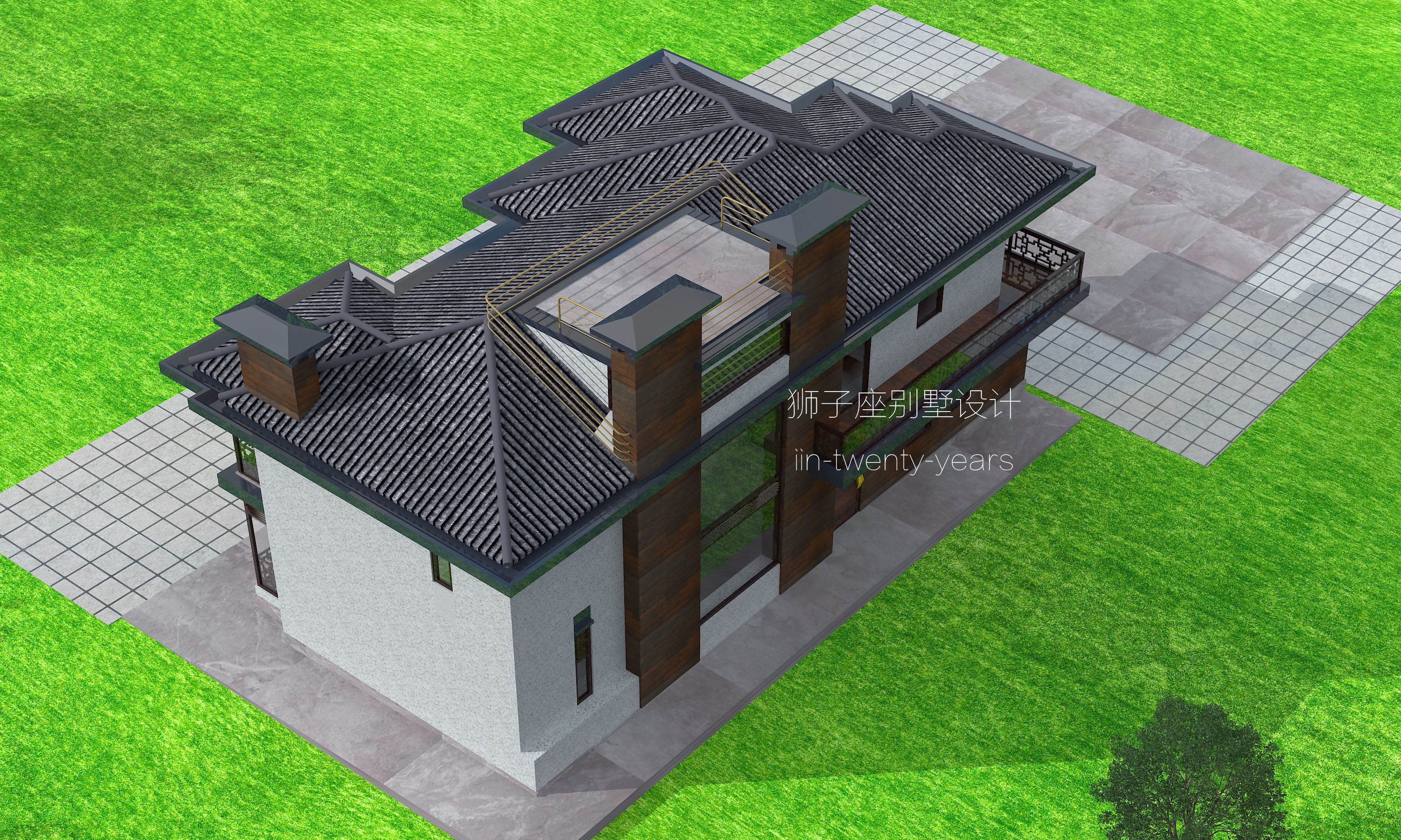 湖南二层自建房别墅设计丨中国湖南丨狮子座自建房\别墅设计-13