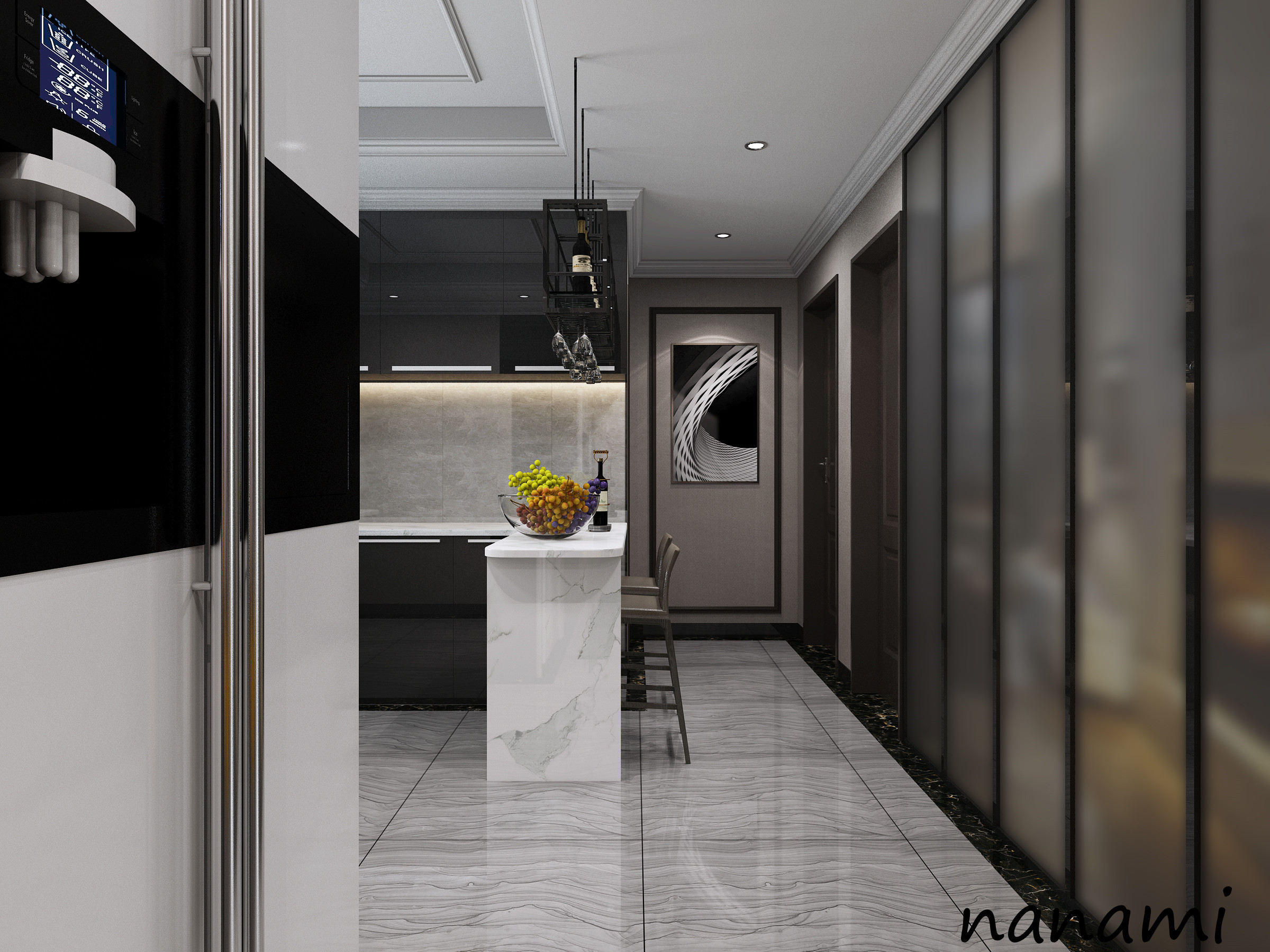 现代黑白灰简约风室内设计-7