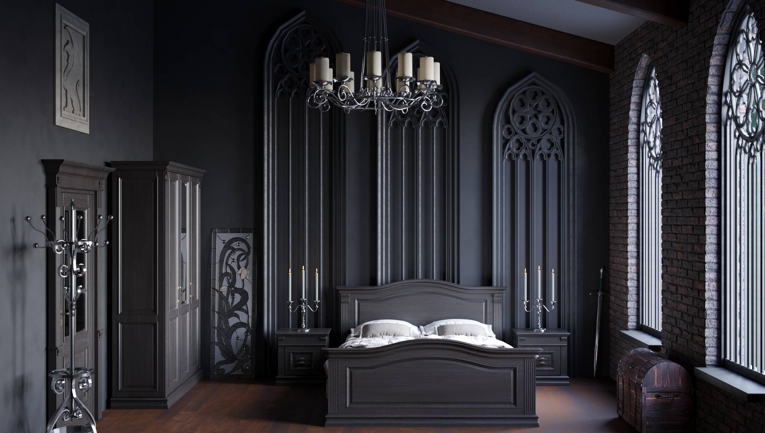 Современный интерьер в готическом стиле-0