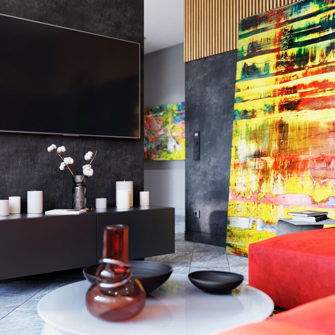 乌克兰 116㎡惊艳红色时尚美宅-14