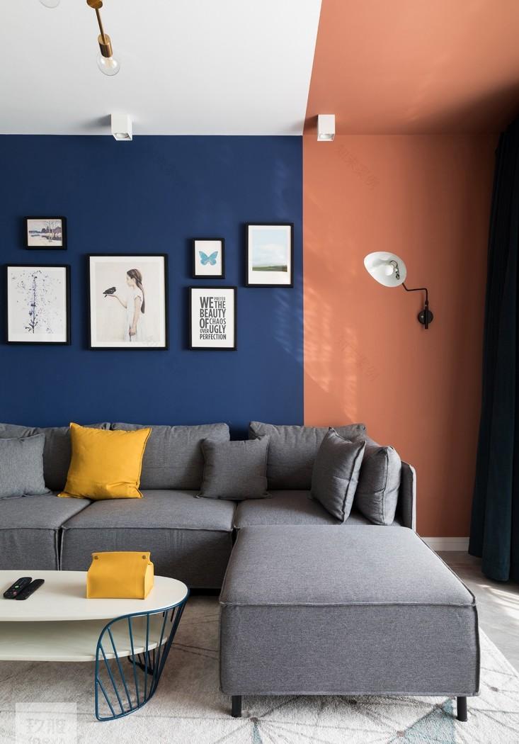 莫兰迪色系撞色设计,打造 107㎡三室一厅的时尚空间-43