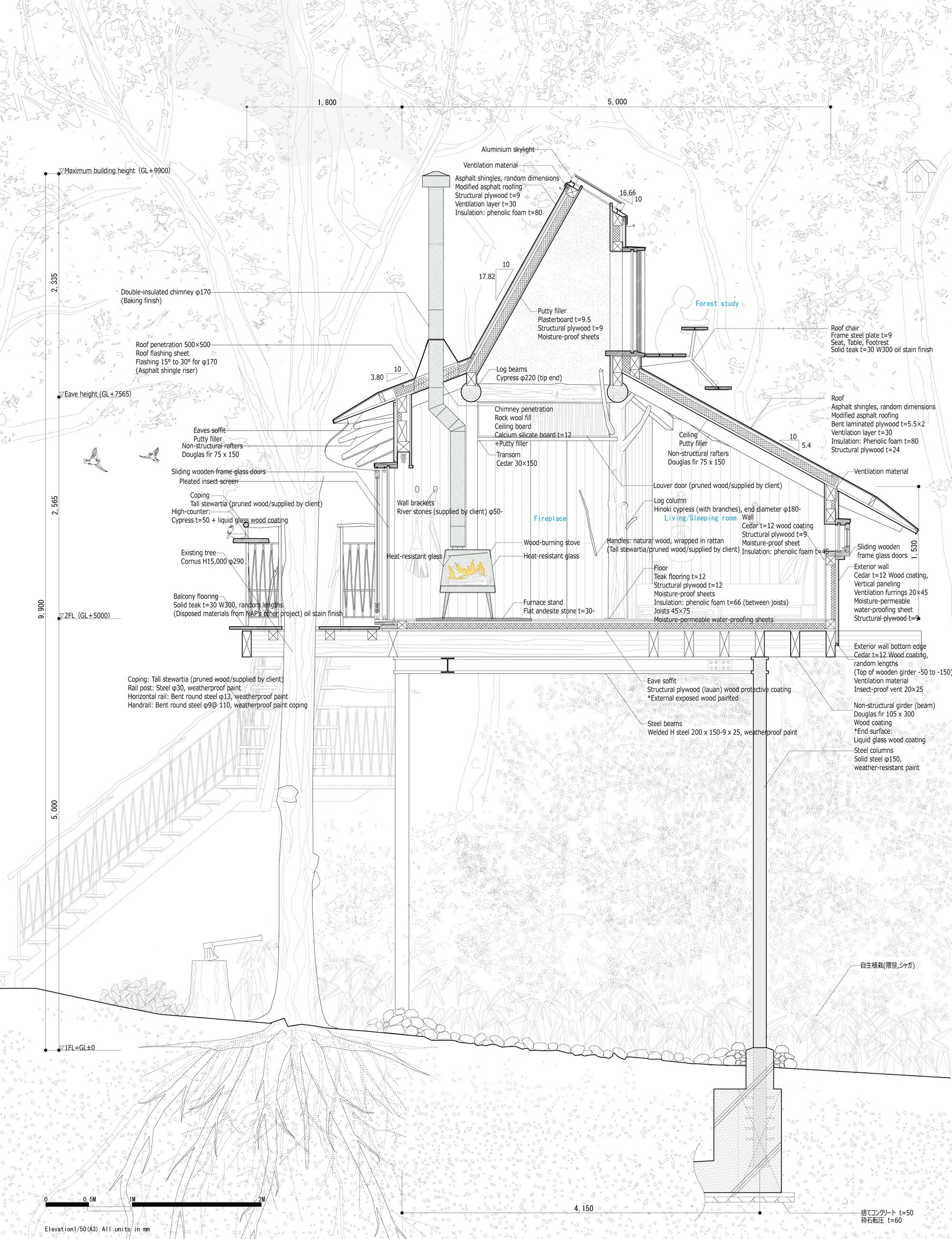 火山上的树屋丨日本丨Hiroshi Nakamura & NAP-21