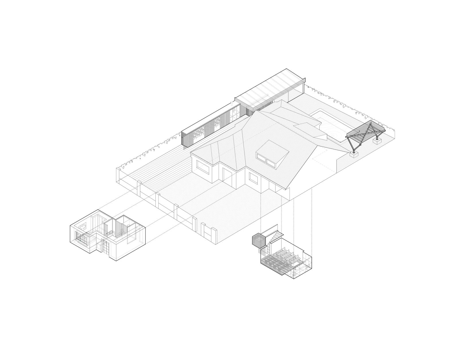 马德里住宅 | 嵌入地下的 Chapel 与绿意盎然的 Pergola-15