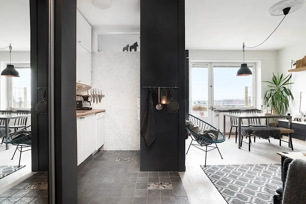 黑墙之魅 | 大胆尝试的小户型瑞典公寓-10