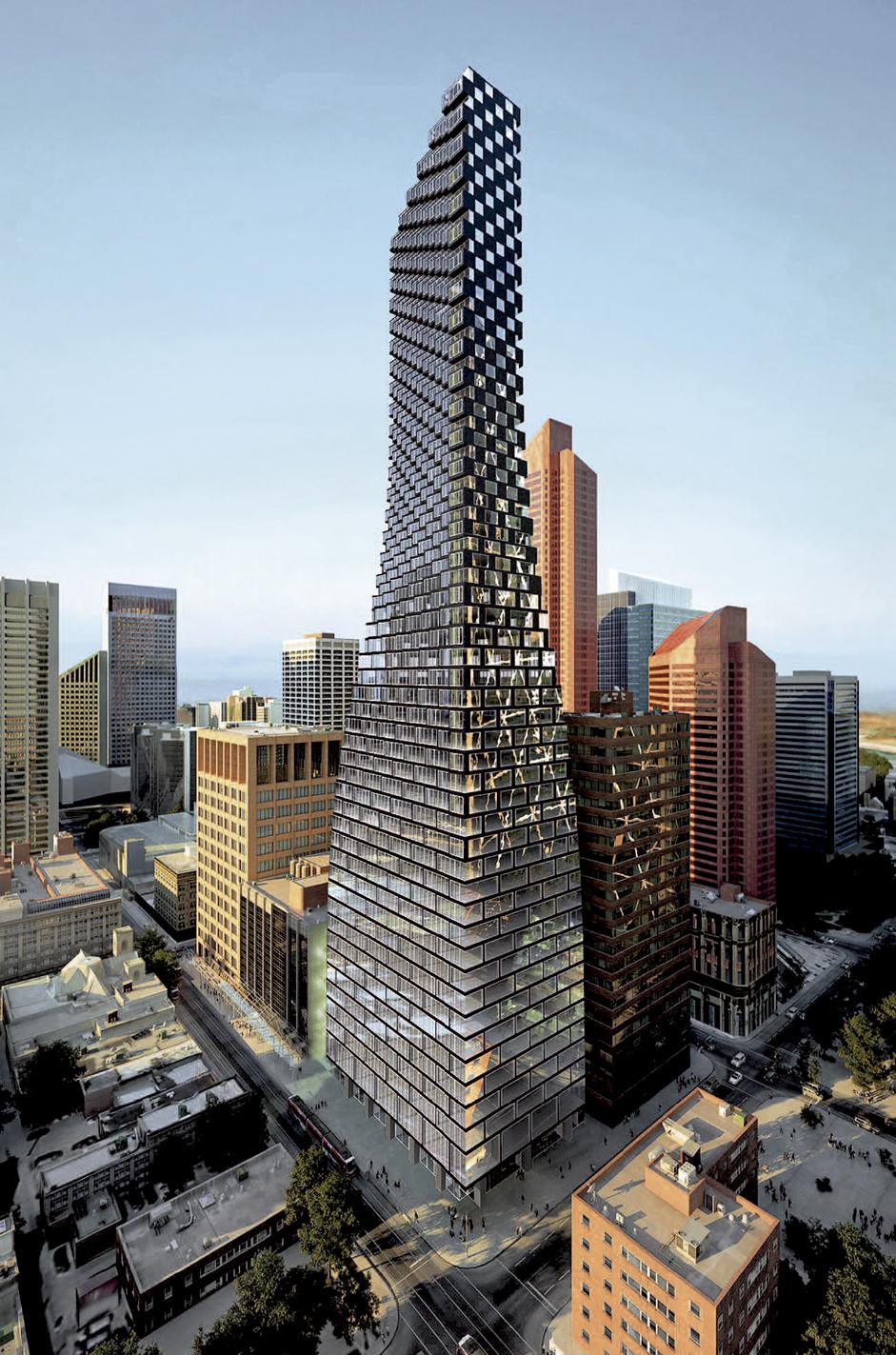 Calgary 市中心的 Telus Sky 塔楼 | 摩天大楼中的住宅与办公空间融合-6