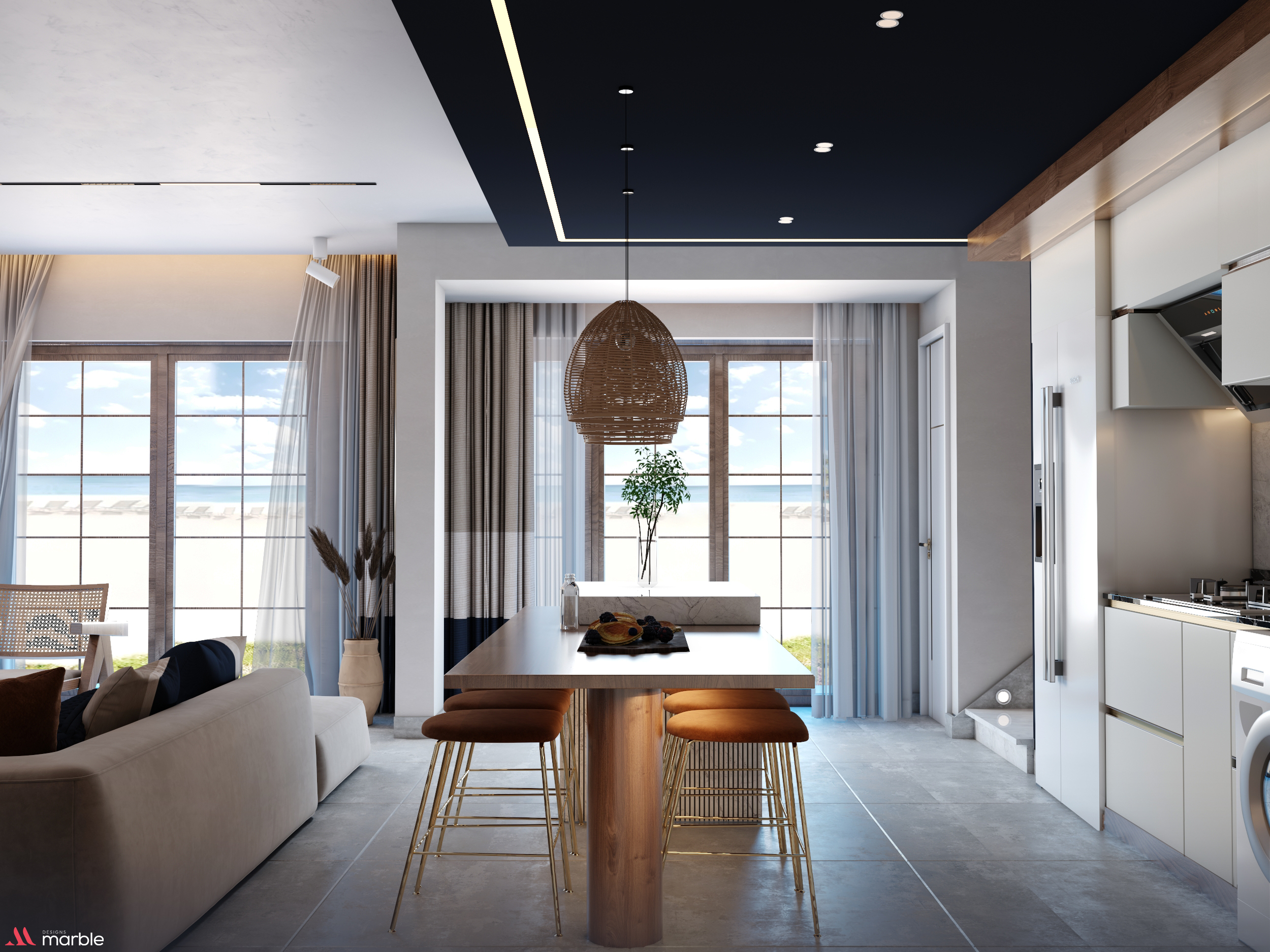 海岸接待与厨房丨Rana Hamdy-13