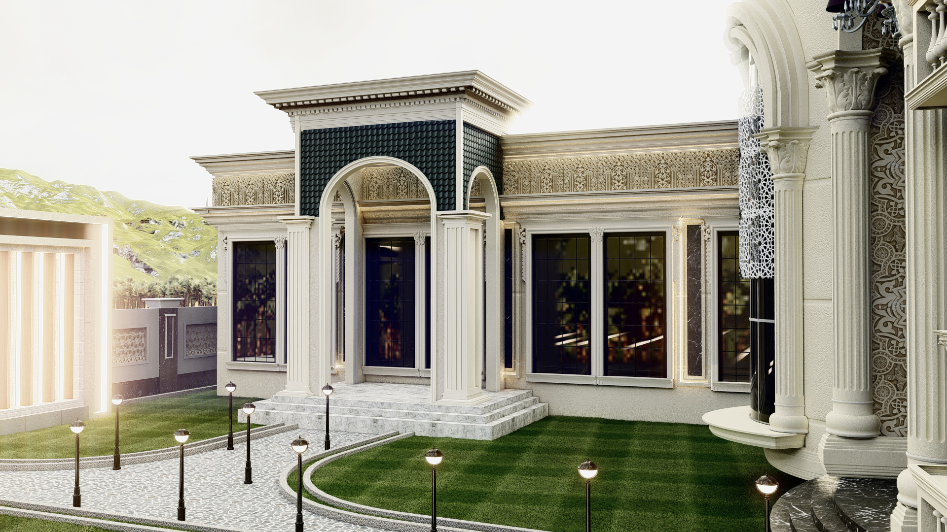 تصميم لقصر مع ديوانيه بالمملكه العربية السعودية-1