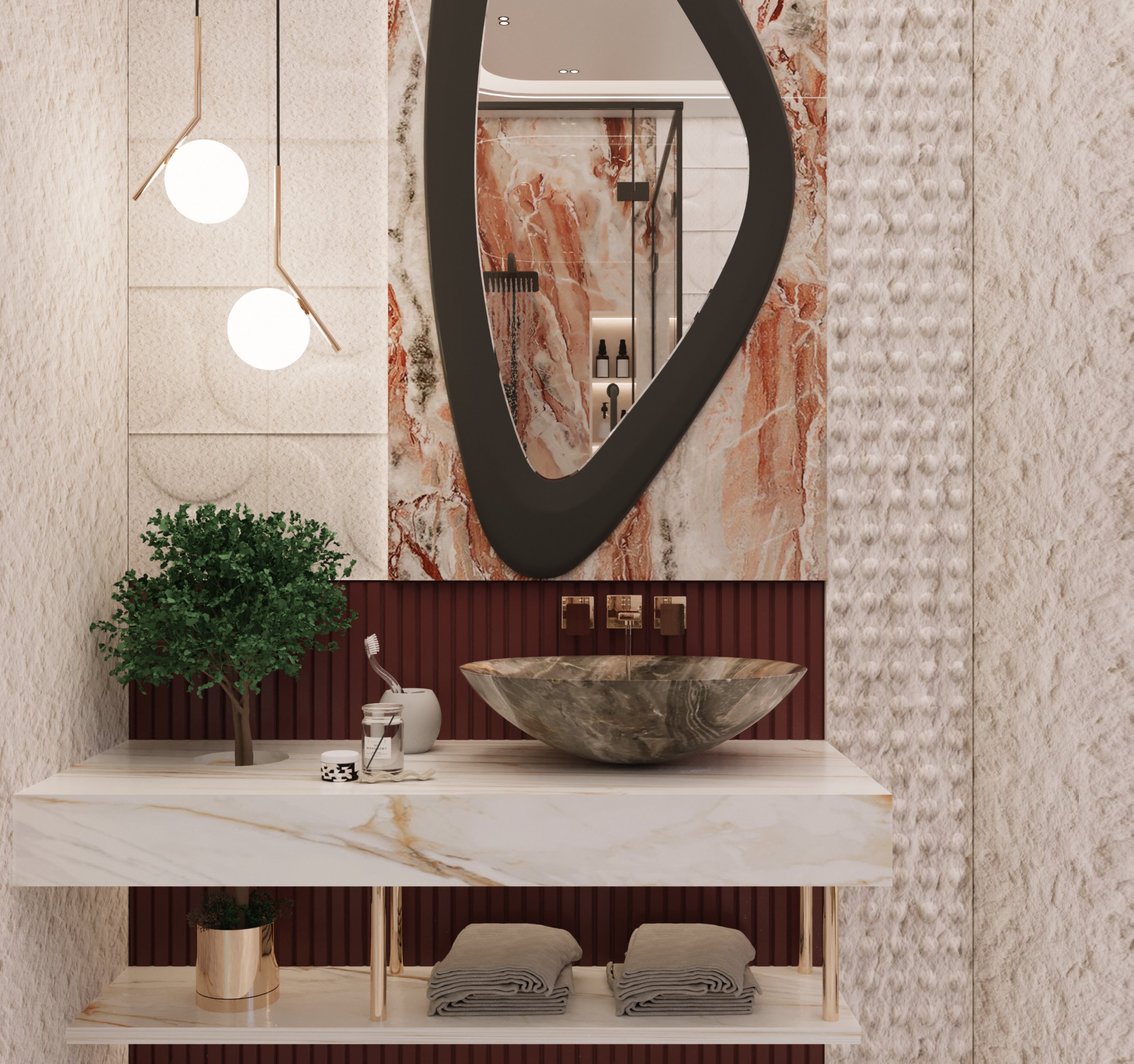 现代奢华浴室室内设计丨LAVANYA FARMA-3