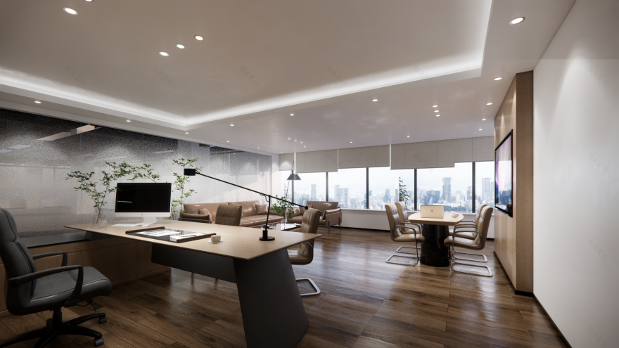 企业办公改造设计 领导办公室-14