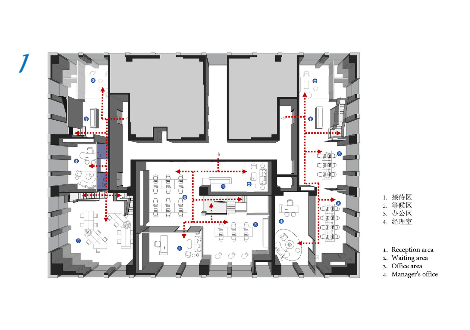 如墨设计｜创意美学玩转空中Loft办公样板-4