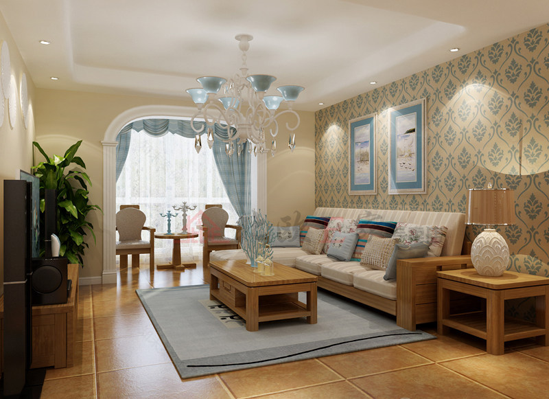 清新雅韵风——气质三房装修,呈现地中海浪漫情调-3
