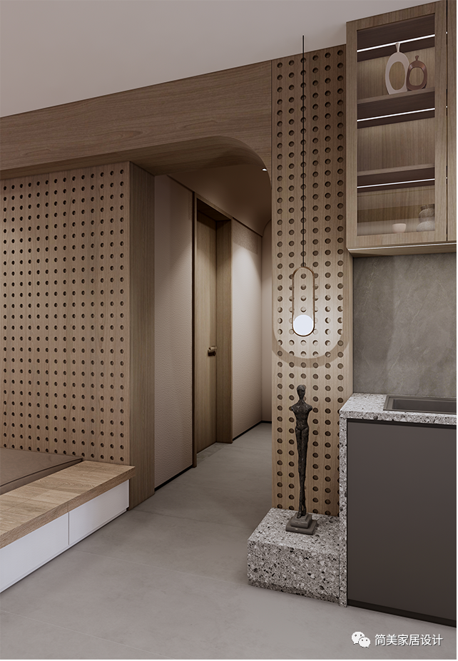 113㎡轻复古原木家居空间设计丨中国广州丨简美设计-36