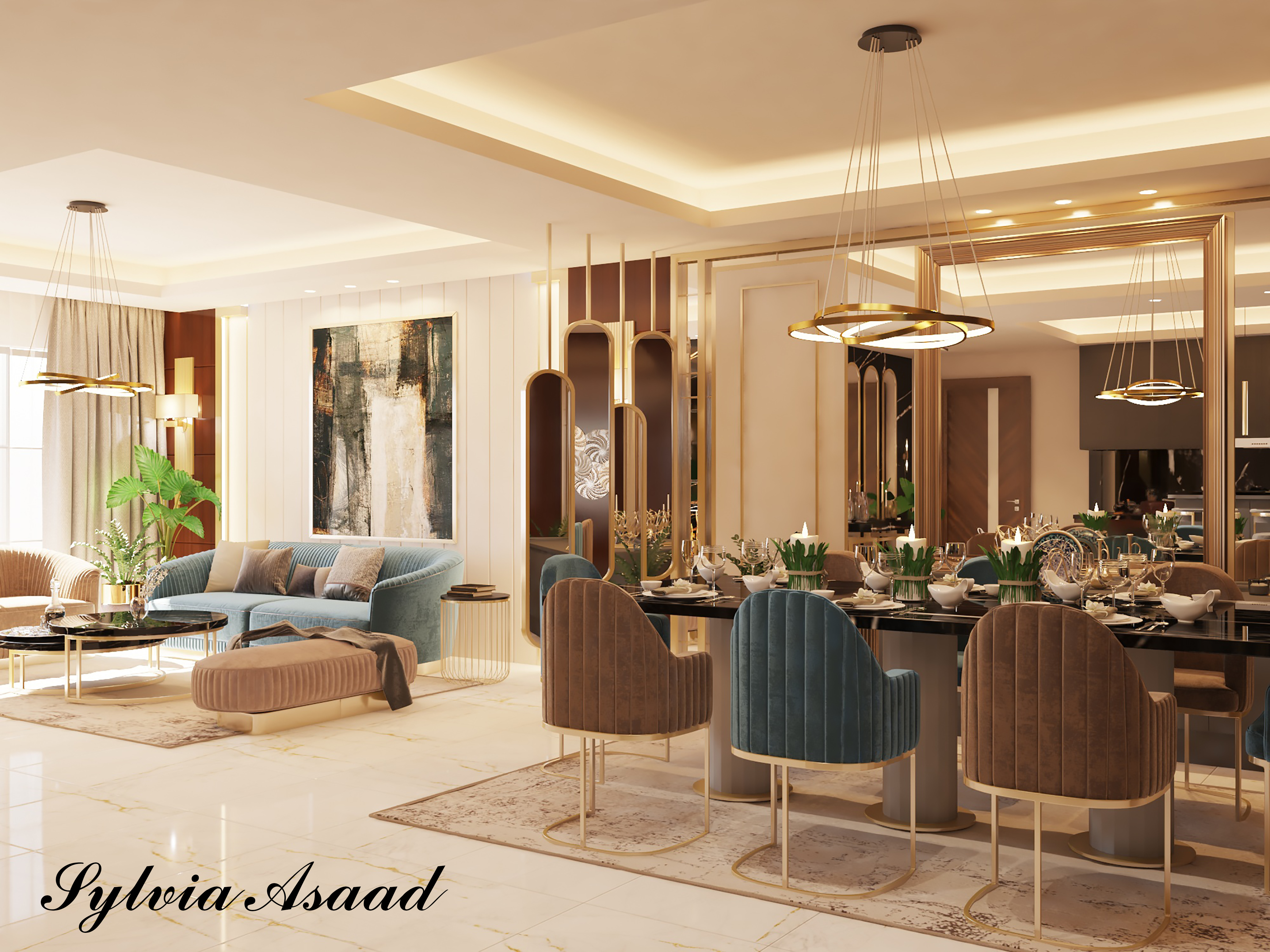 Luxury living , dinning and small kitchen-3