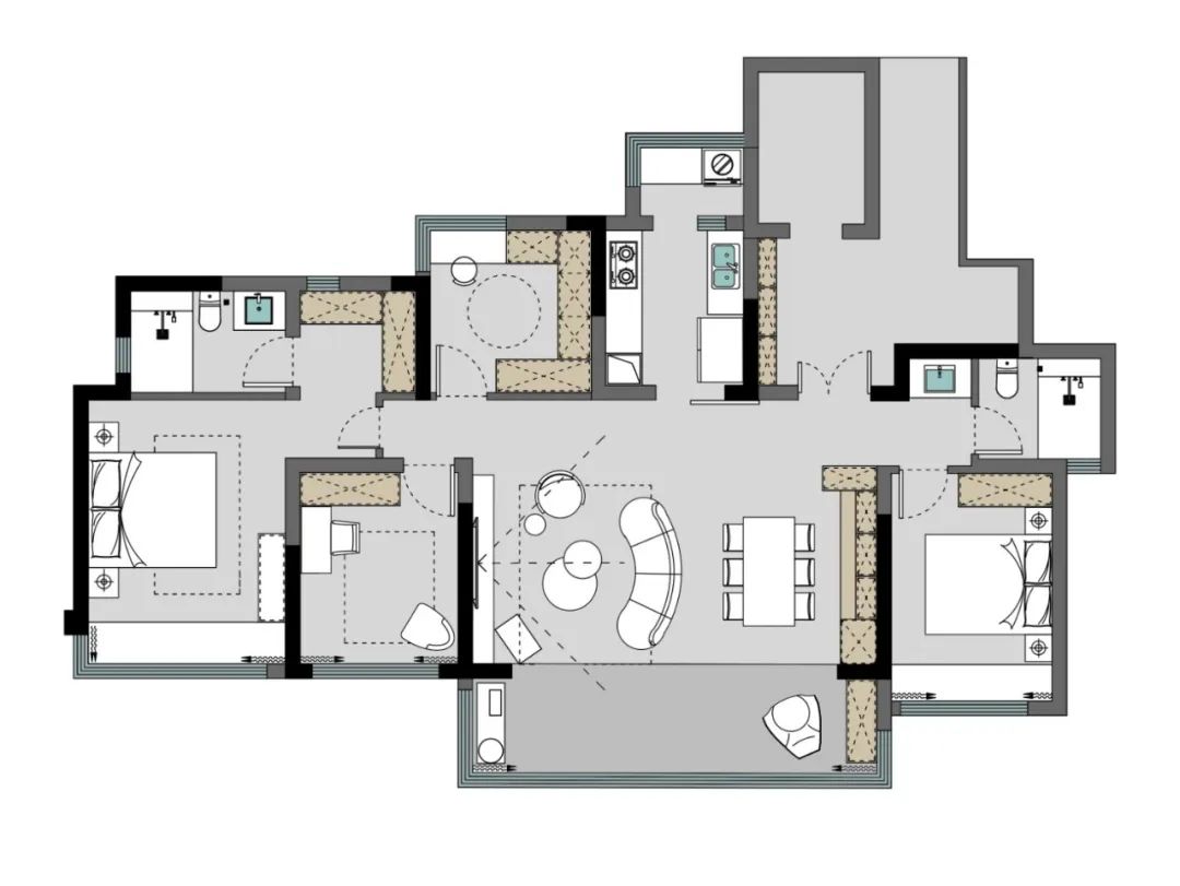 成都奥园云璟绿色混搭风格住宅丨中国成都丨壹二设计-68