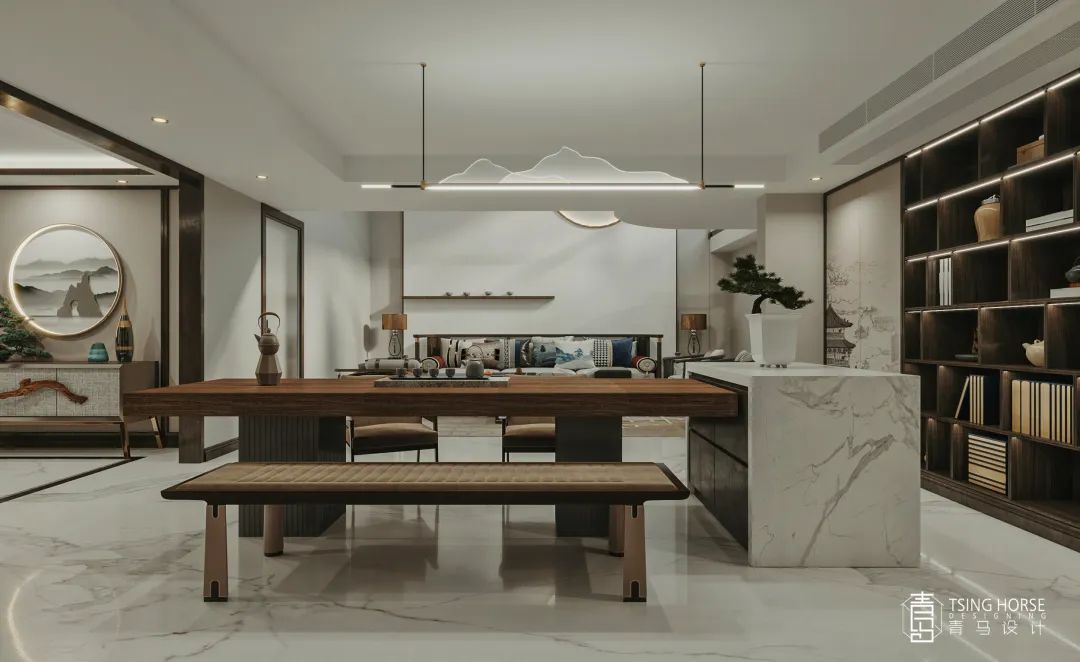 青马设计 | 马斌 | 340㎡底复别墅，新中式风格的现代演绎-36