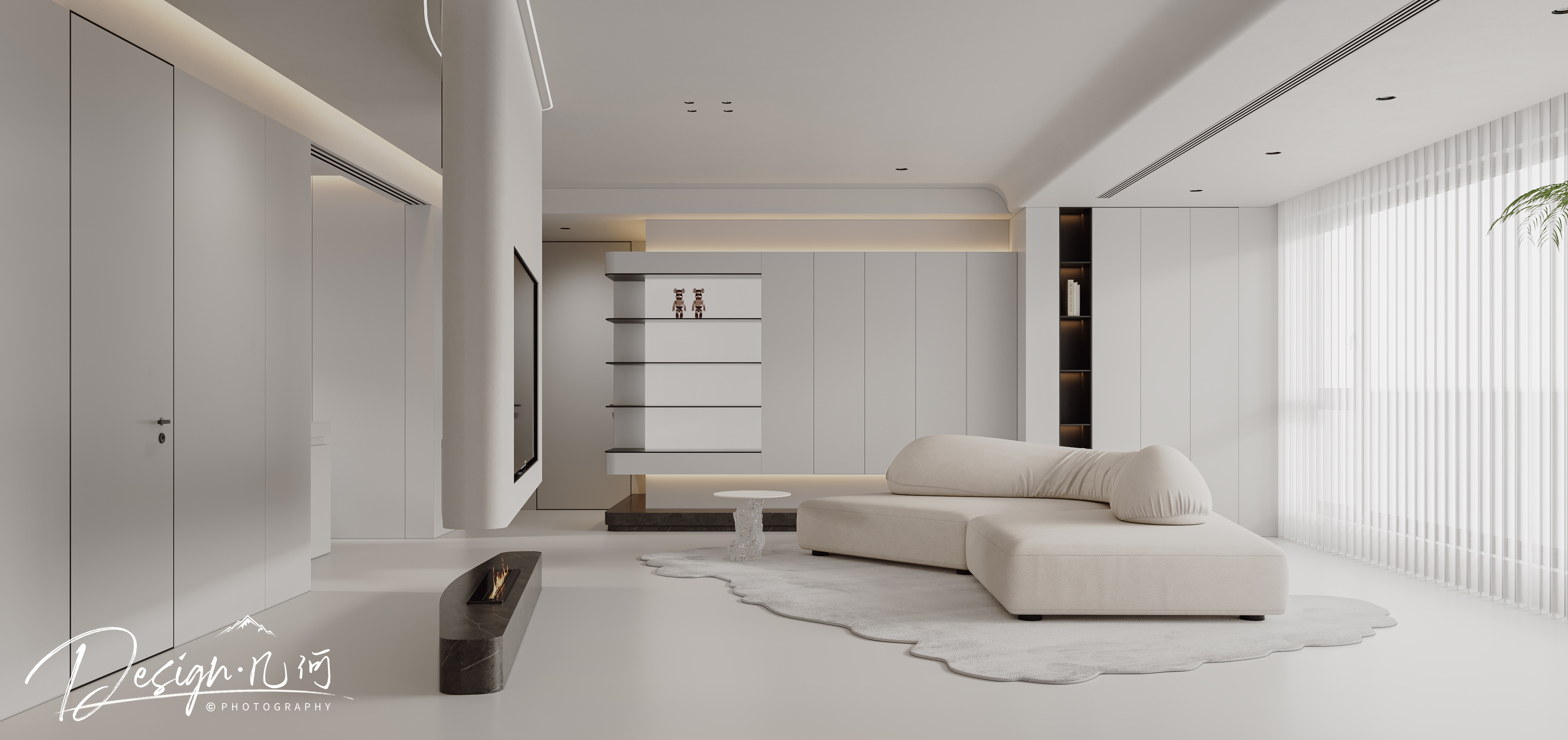 几何空间视觉表现 | 江山赋原木风现代客餐厅-1