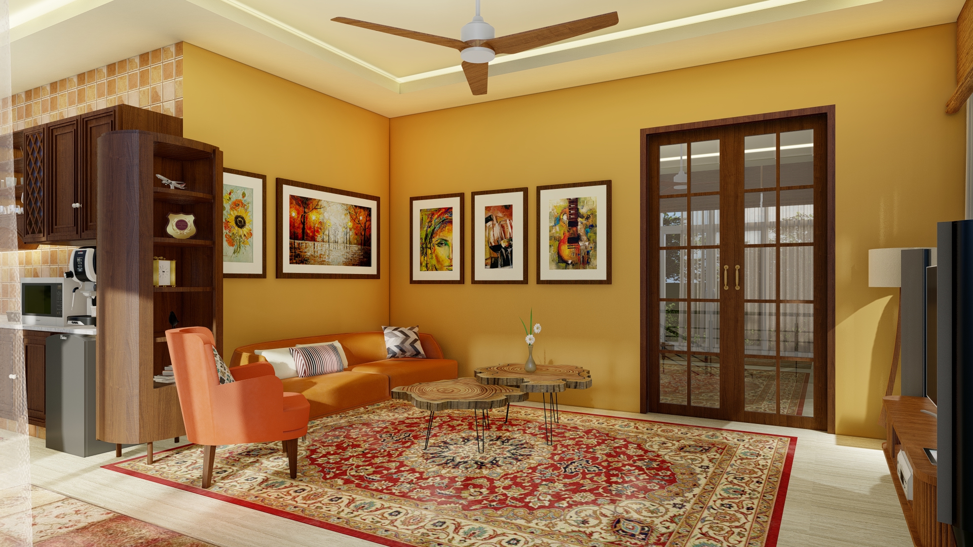 传统客厅,餐厅设计丨自由职业者-3