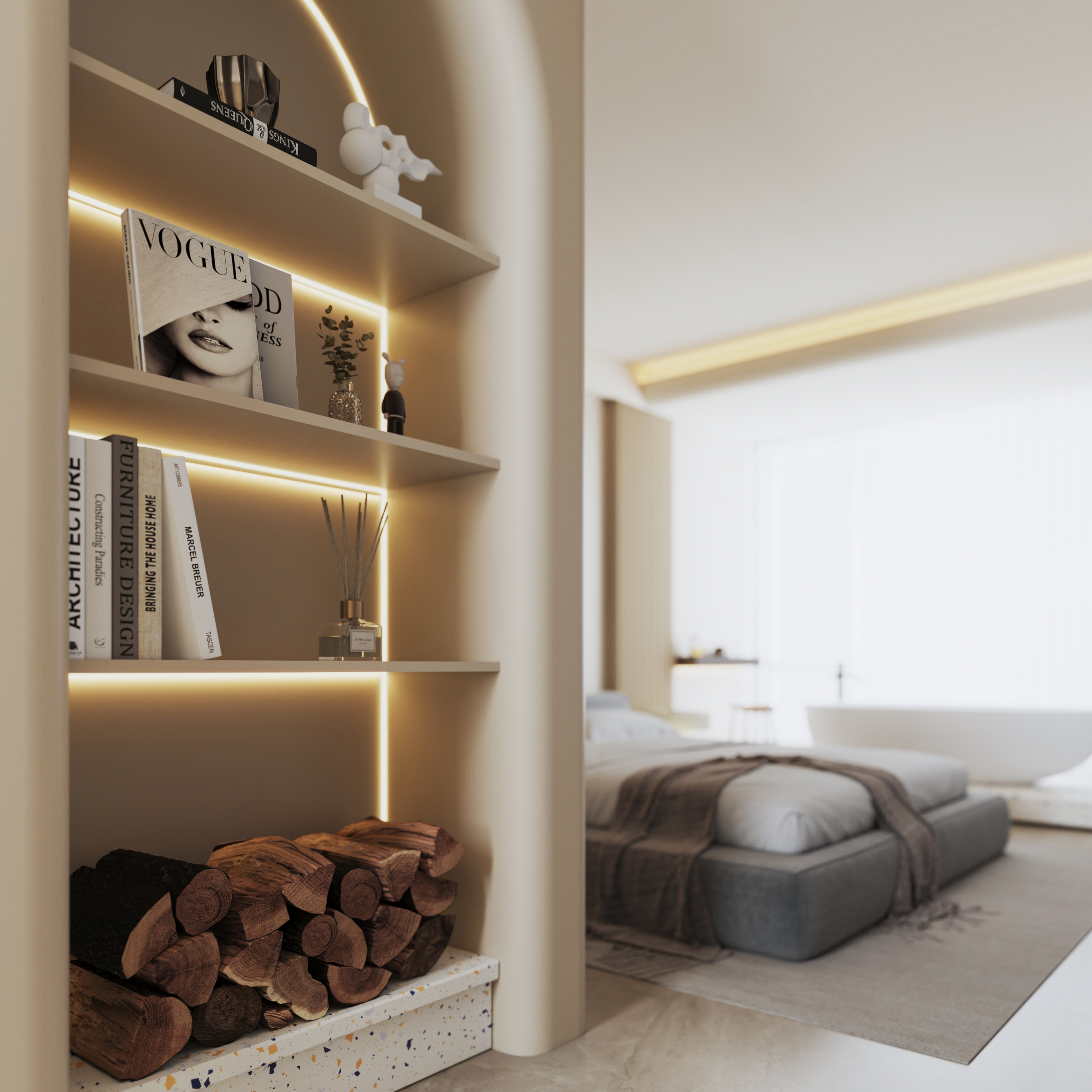 沈阳华发中东首府127㎡侘寂风格样板间设计-10