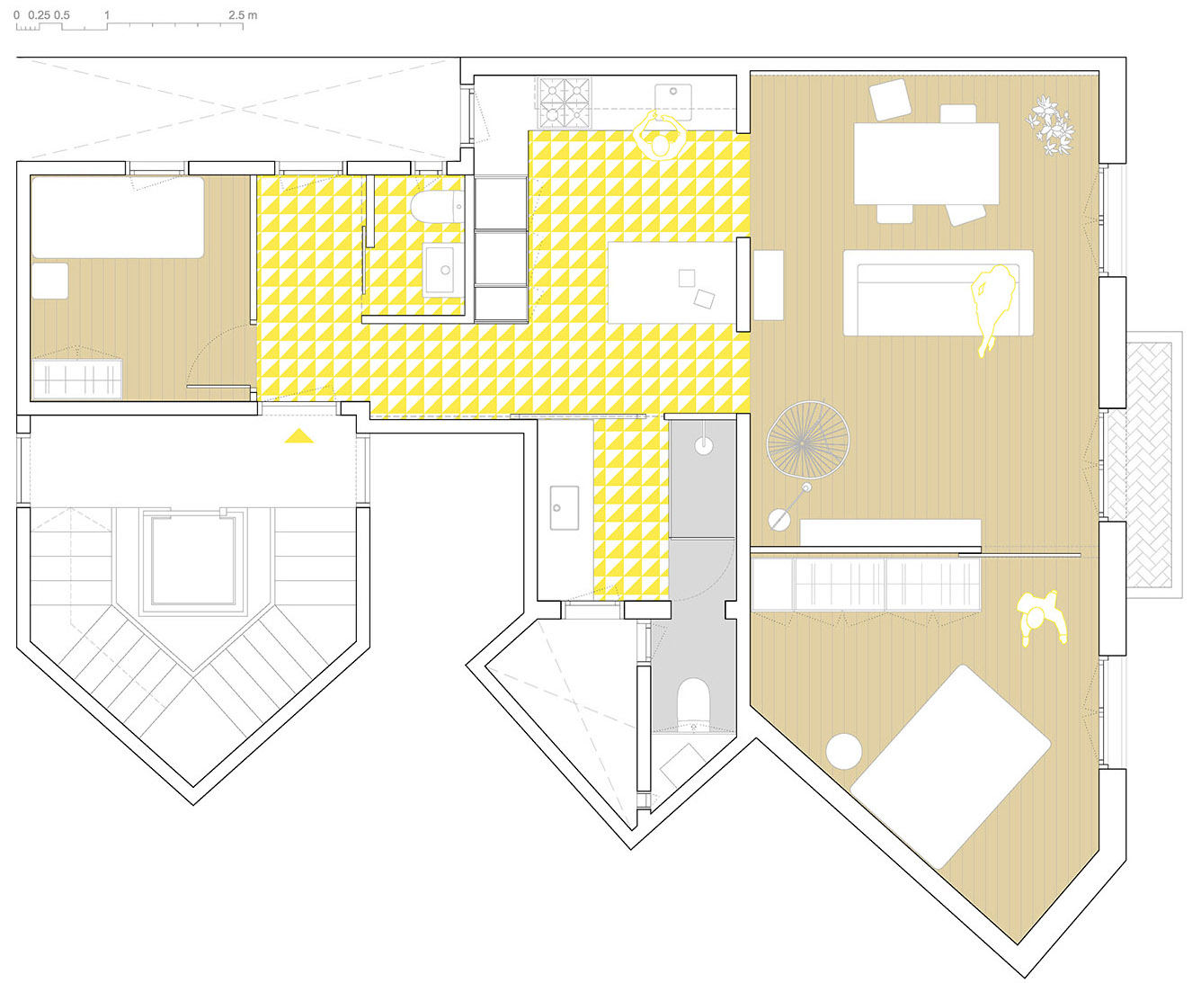 三居改大一居 & SARDENYA圣家堂小住宅改造，巴塞罗那 / Nook Architects-8