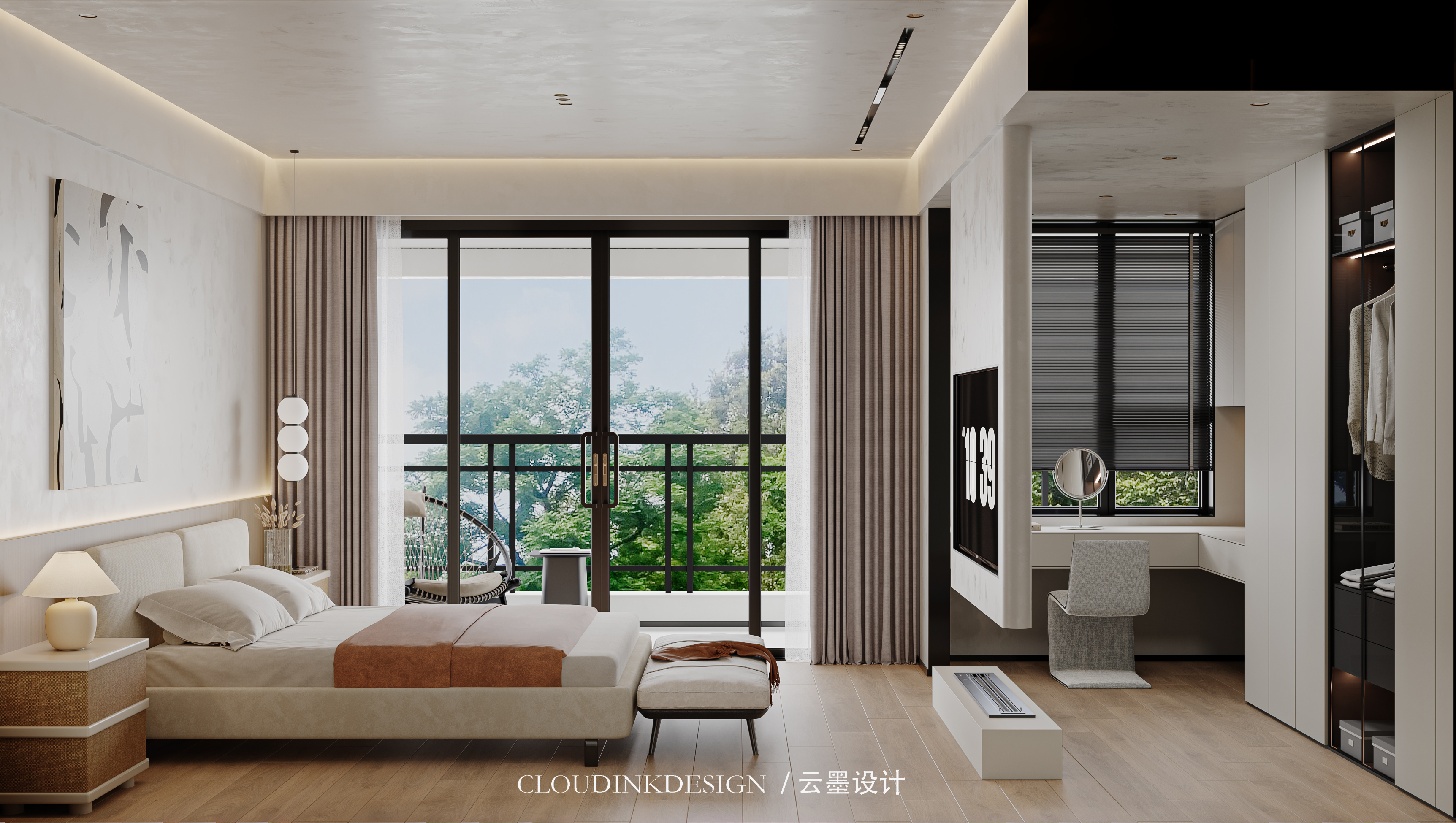 现代 奶油 两河院子 -10