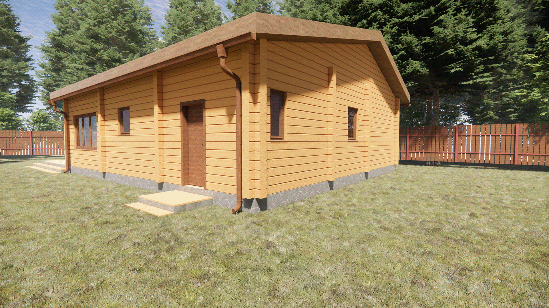 胶合木桑拿房及客房别墅项目-1