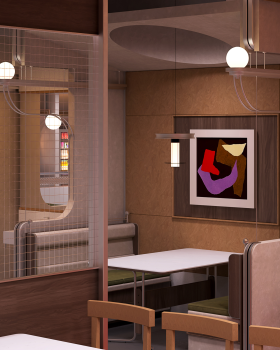 一场关于色彩与光线的构建｜韩料店空间设计