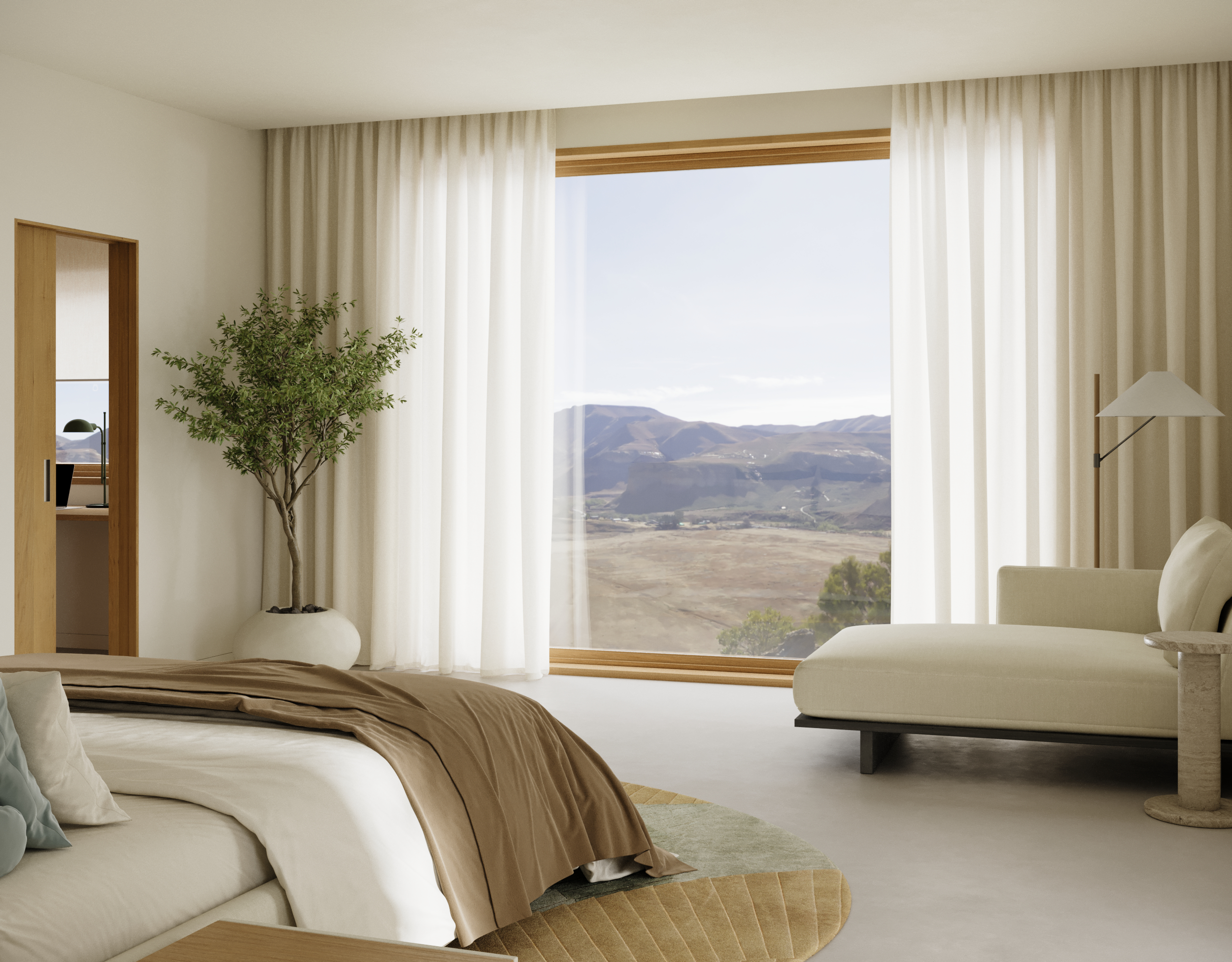 Warm Minimalist House Interior Visualization-12