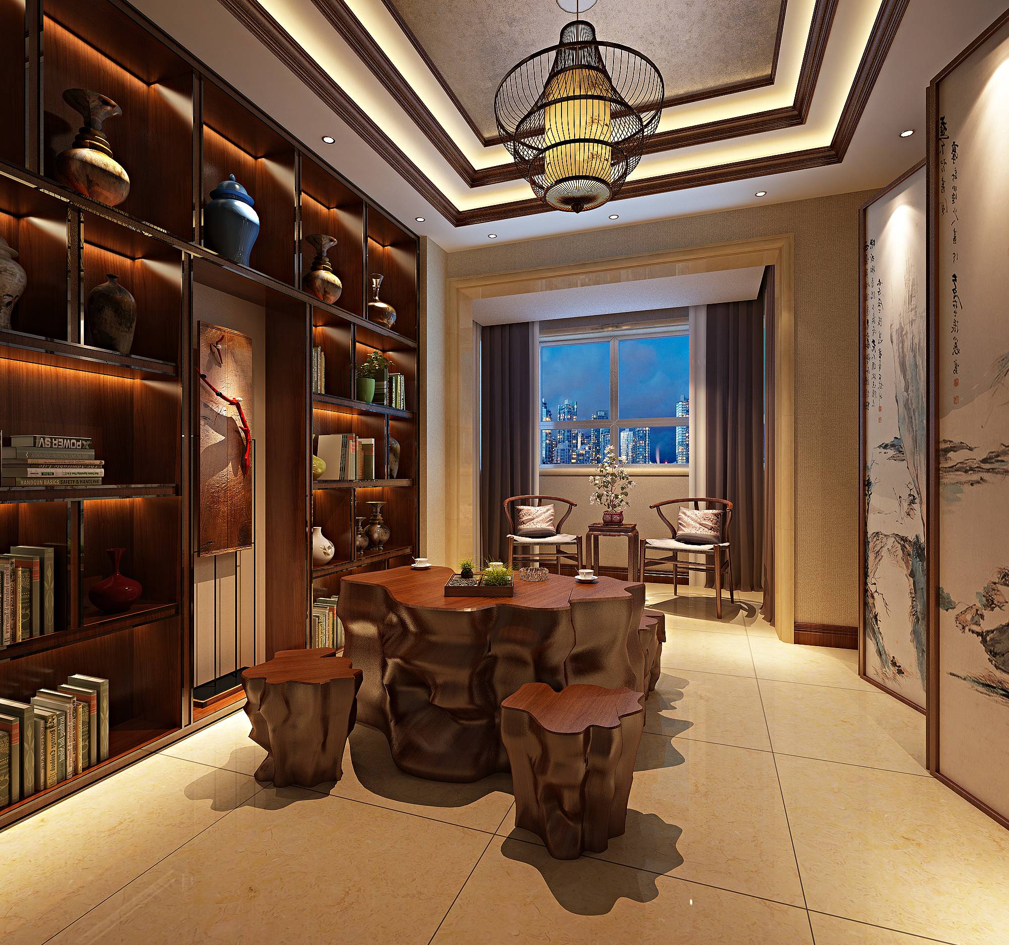 新中式 中式古典 奢华家装别墅样板房-14-2