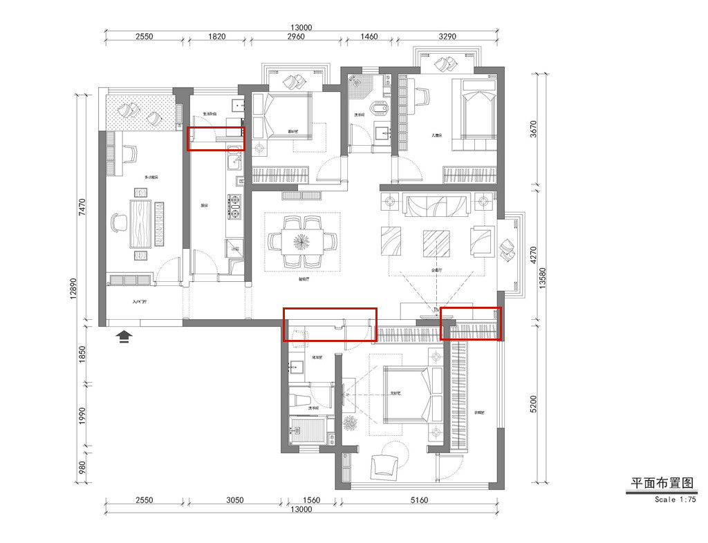 昆明红星紫郡现代美式家居设计-9