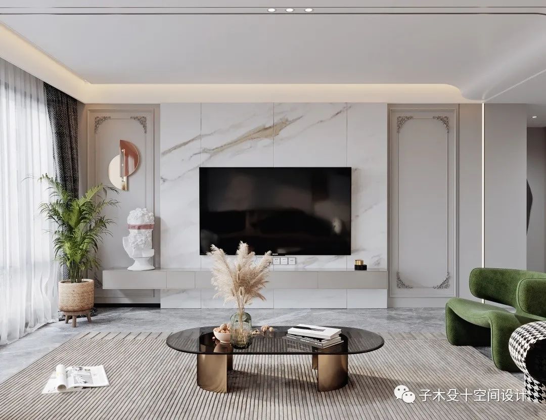 艺术包围的家 · 现代轻奢的爱马仕橙空间丨子木殳十空间设计-16