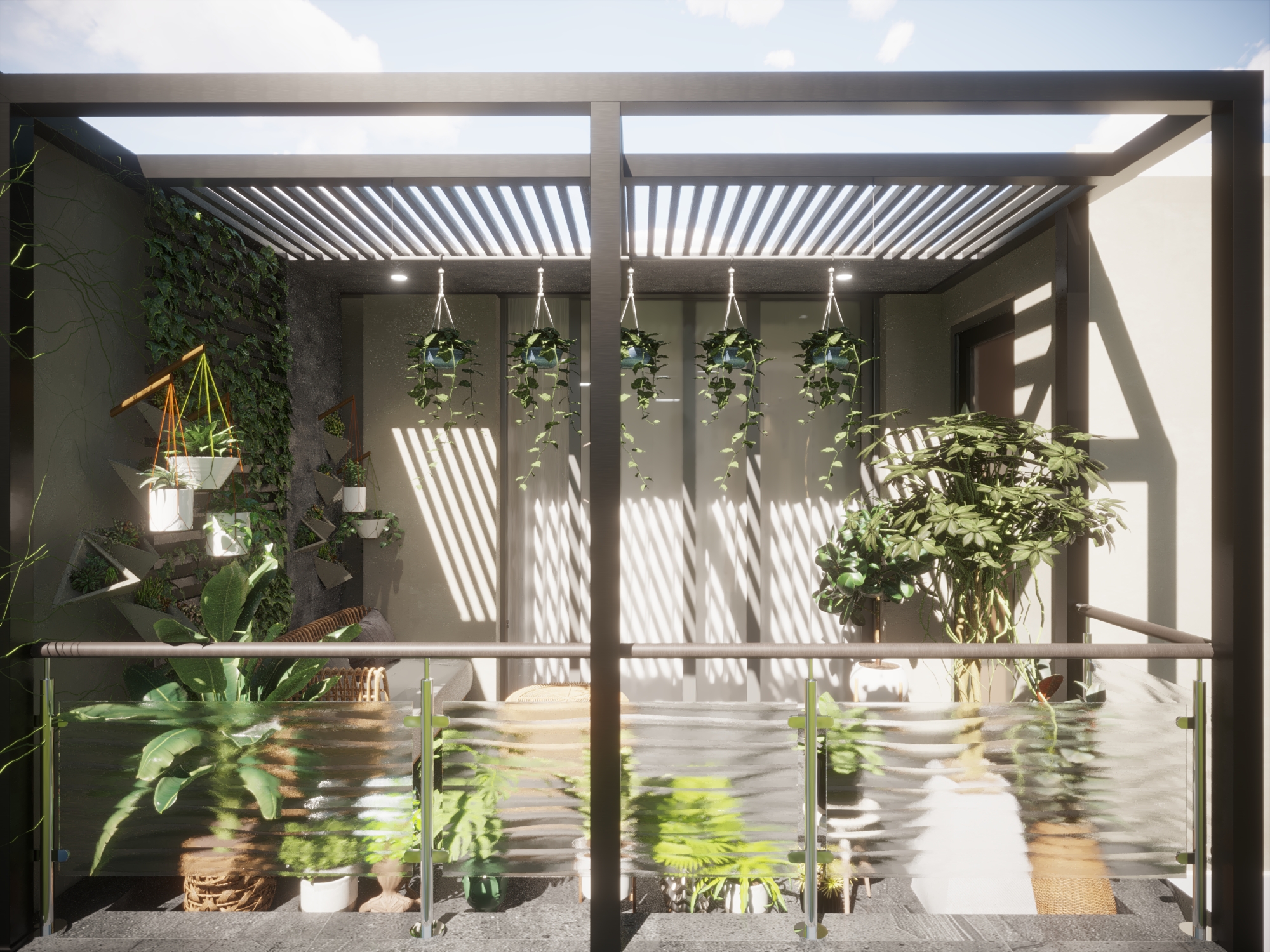 Master Bed Room with Bath Room and balcony Villa Modern-5