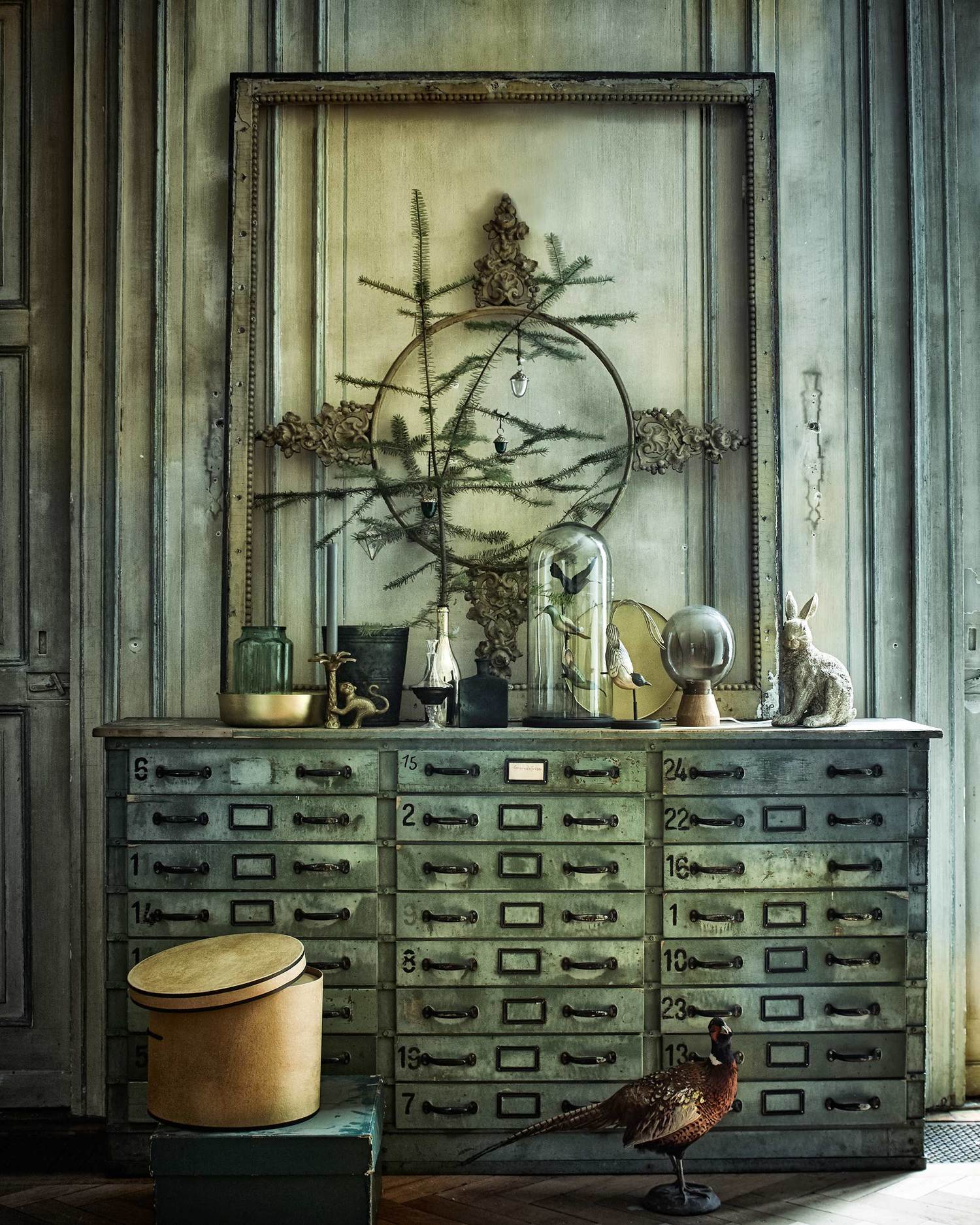 新古典蓝调圣诞宅，复古装饰主义风格-12