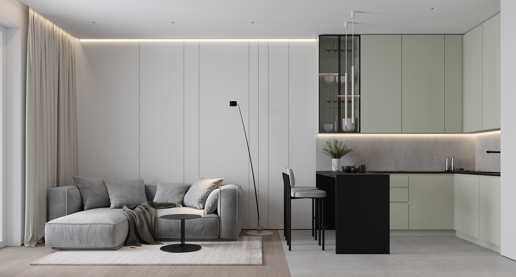 kitchen living room 20m-0