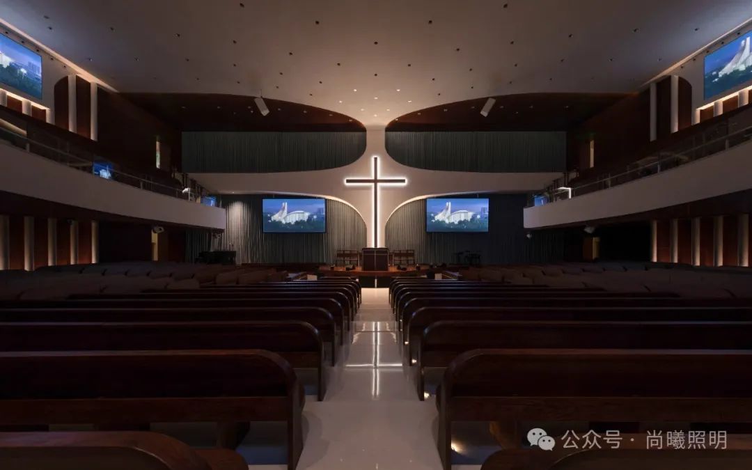 敬仰之光 | 长乐城关基督教新堂室内灯光设计-53