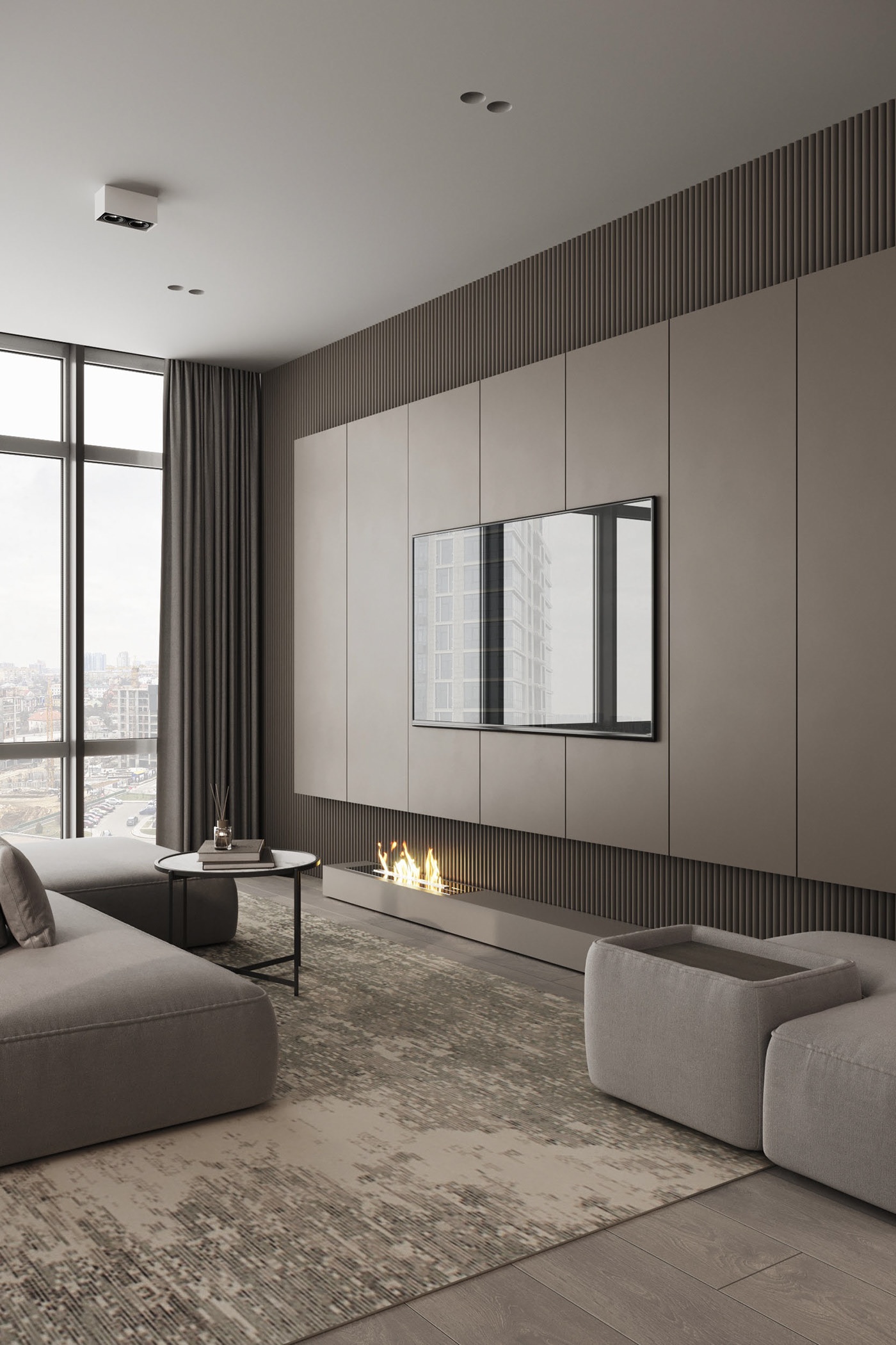 ArtPartner /亚麻+灰褐色的高级空间-5