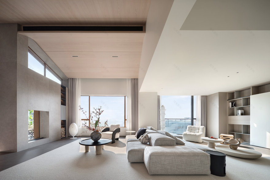 余颢凌新作|成都麓湖 330㎡ 大平层,书写温润与优雅-13