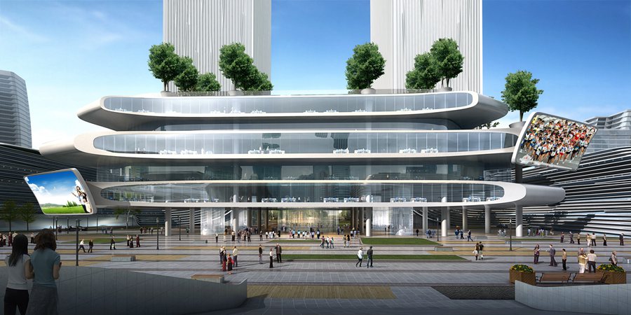 宁波市鄞州南部商务区门户区设计方案丨中国宁波丨amphibianArc,合作方为宁波鄞州建筑设计院-9