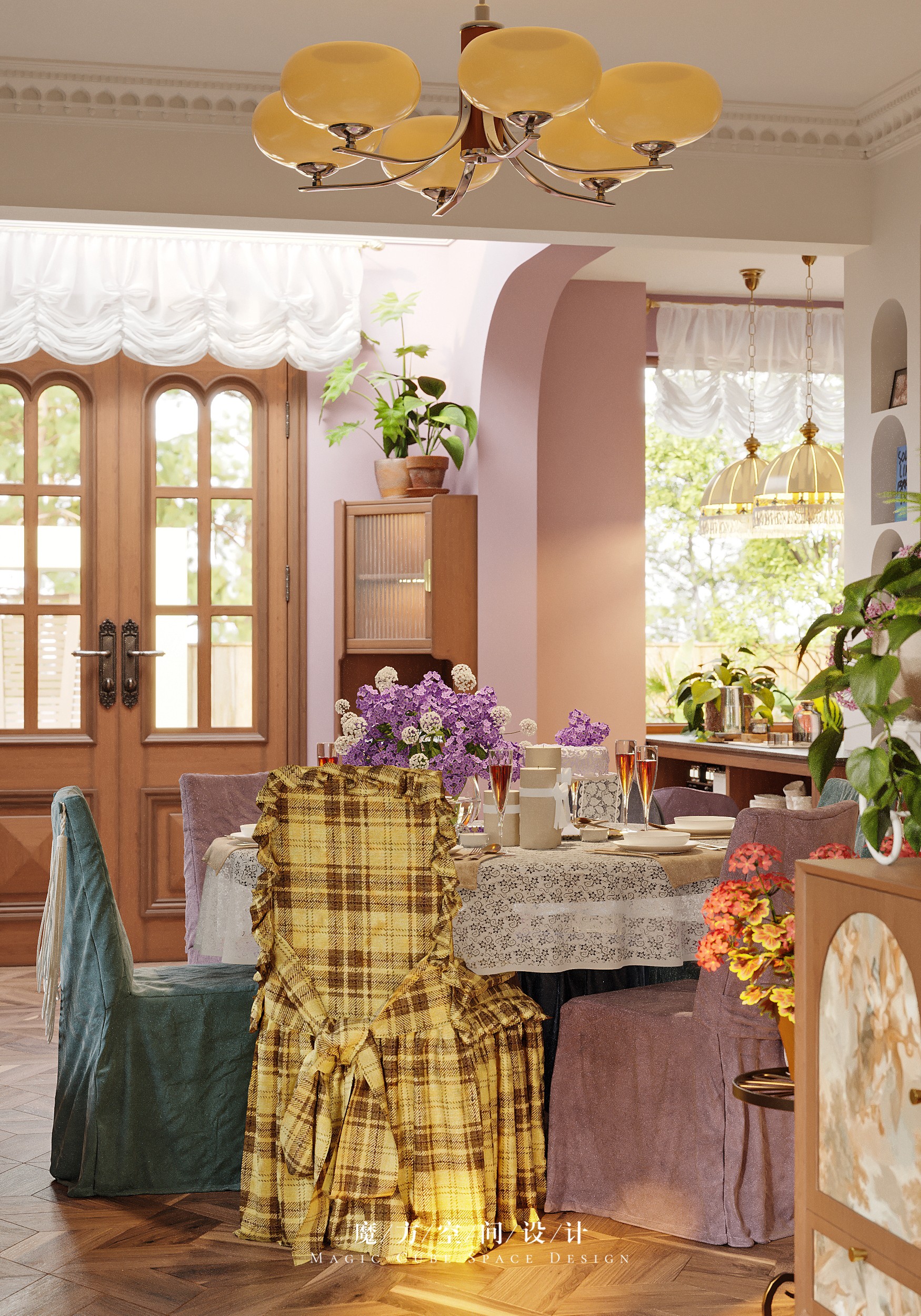 大连•法式复古别墅设计丨中国大连丨魔方空间设计-47