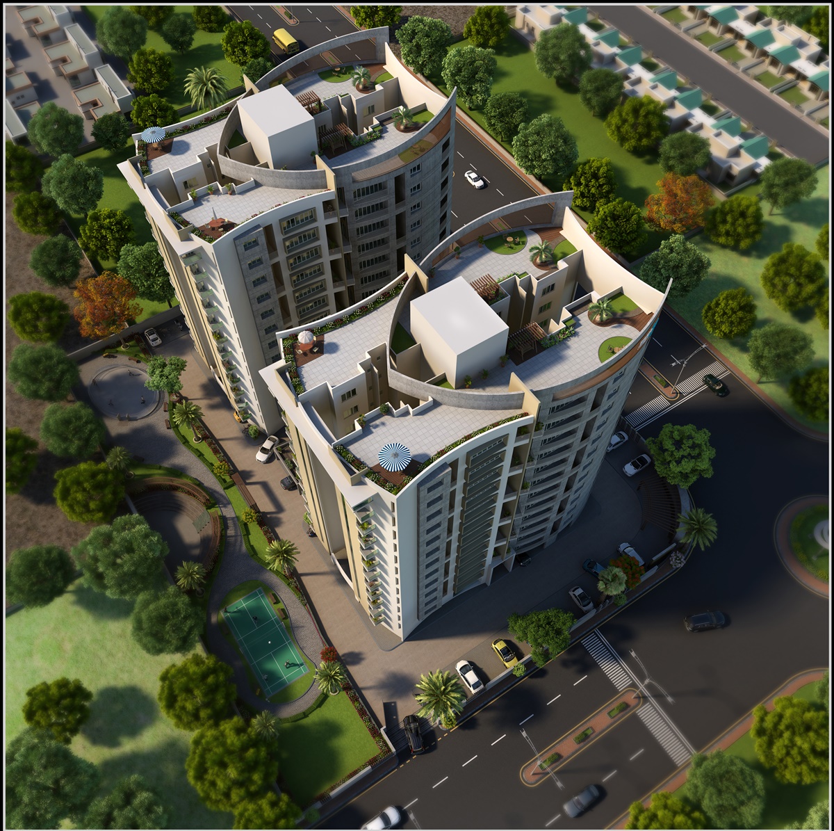 3D 建筑设计师打造的多功能商业空间-10