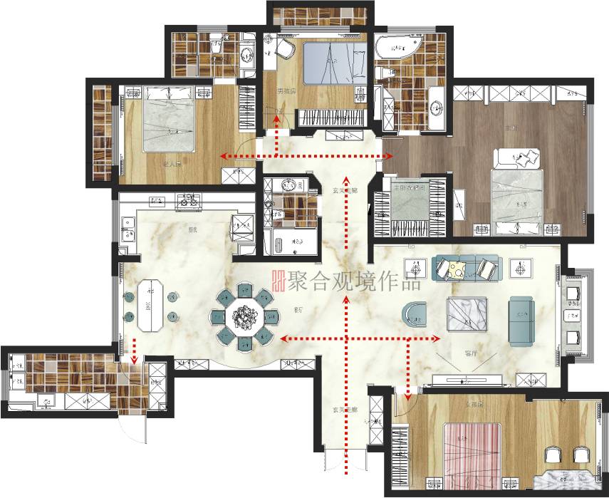 新源燕府灰绿色空间设计，打造精致和谐生活美学-3