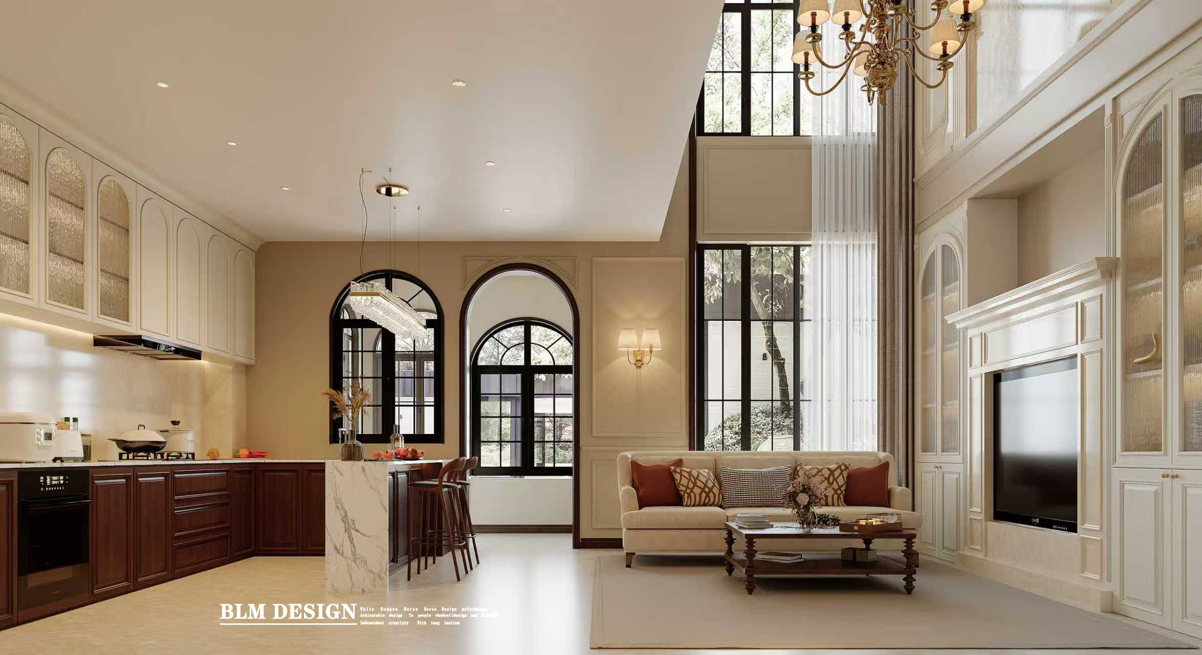 美式别墅效果图案例-2