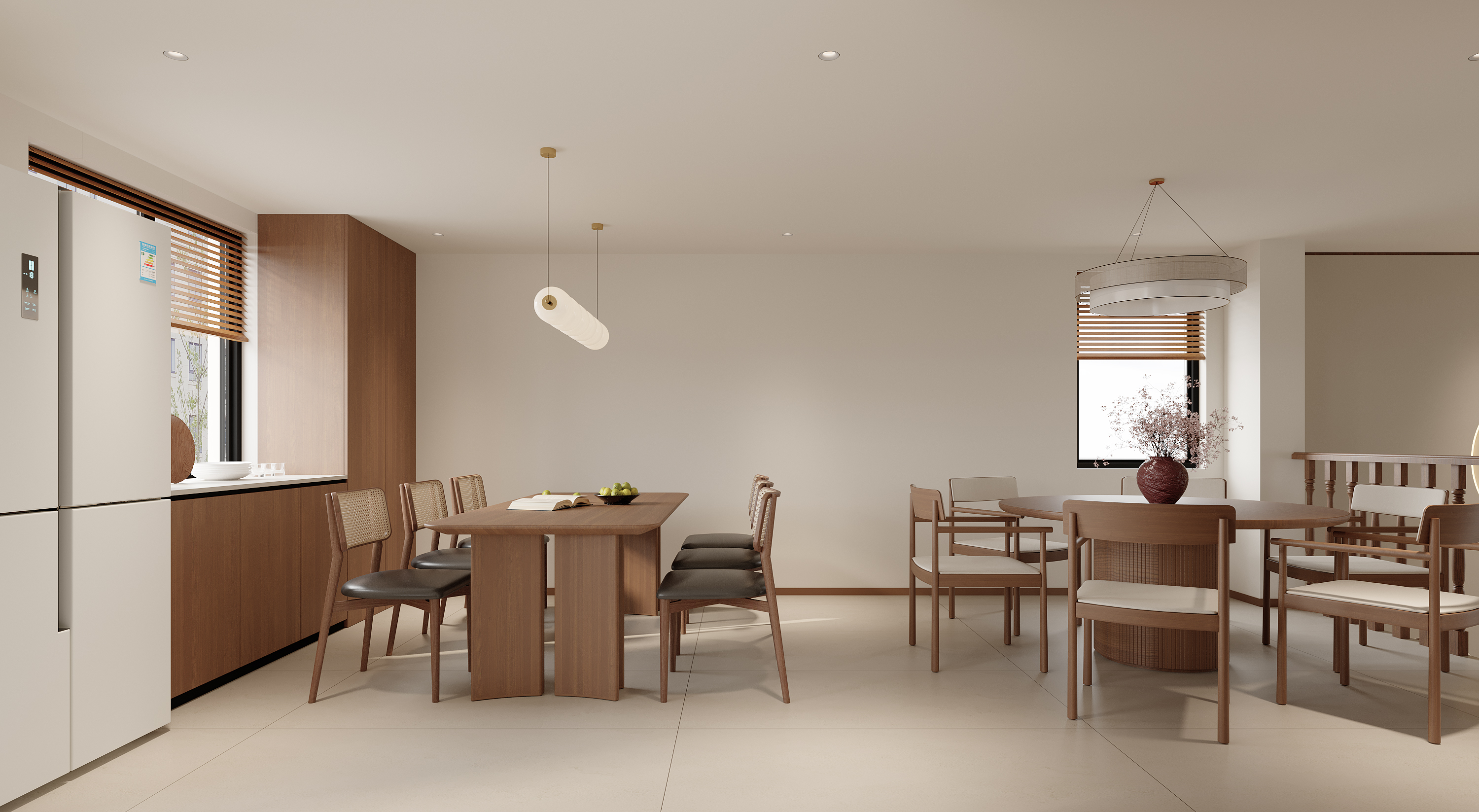 别墅诧寂风轻奢客餐厅效果图表现-2