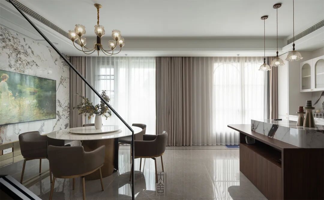 内舍软装丨235㎡下叠法式混搭风，赋予空间由线条、色彩、层次激发出的趣味碰撞！-23