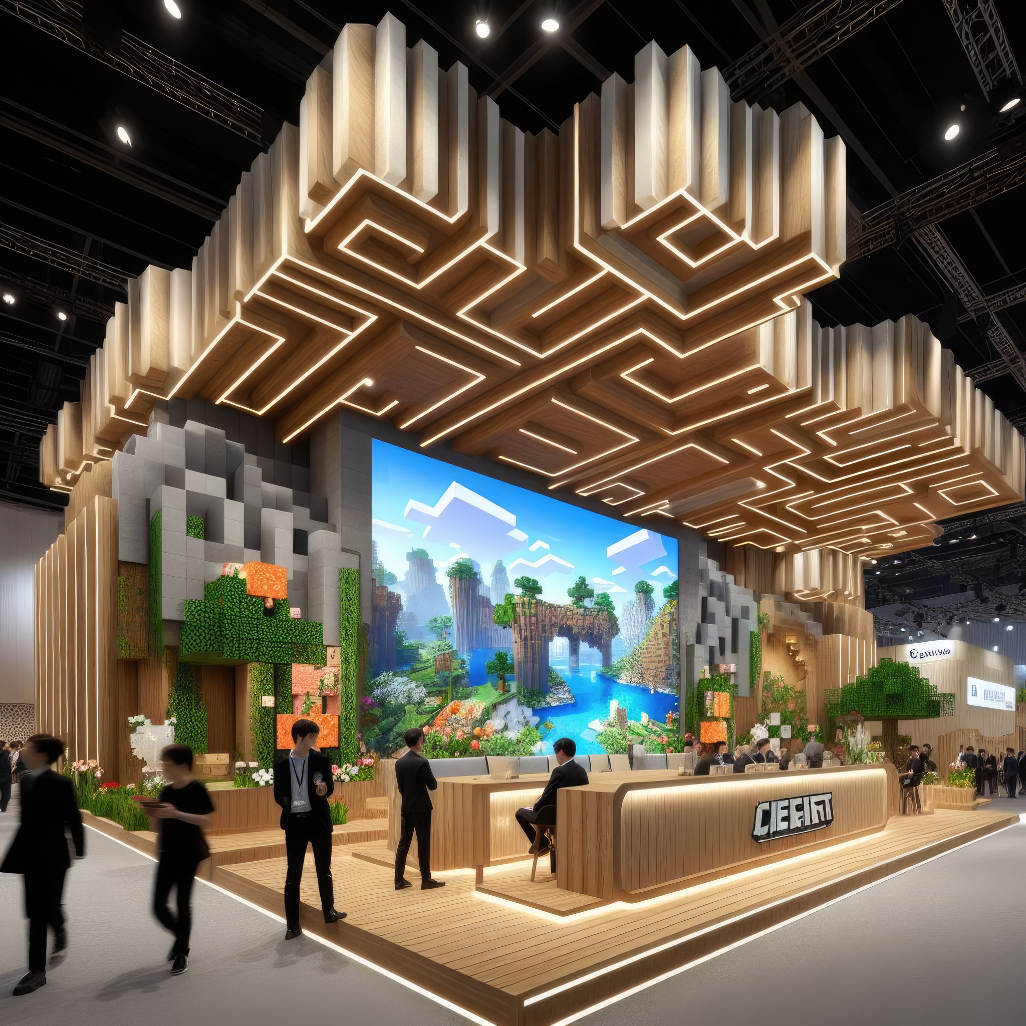 Minecraft exhibition booth/store design ai generated-6