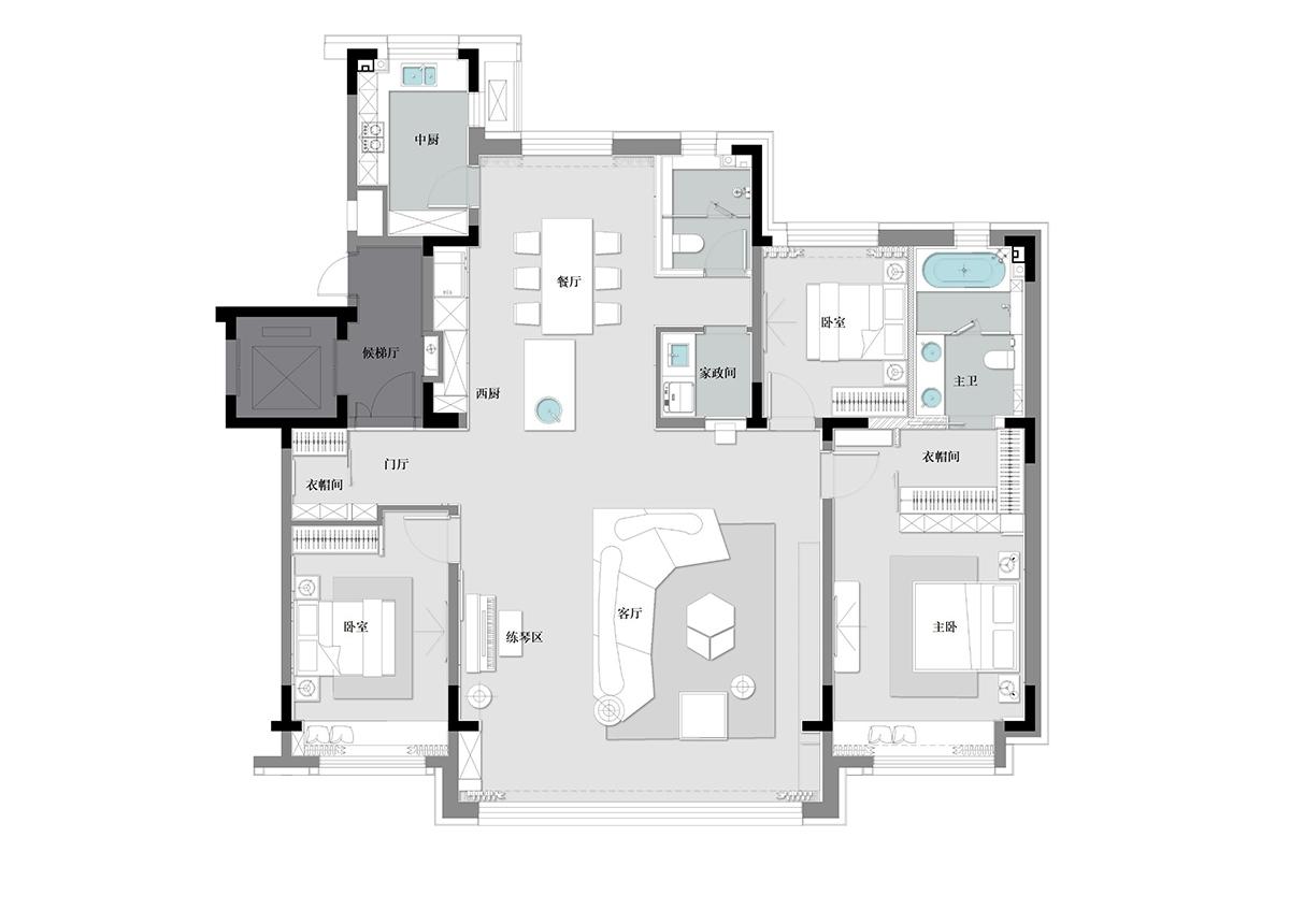 长春净月国泰云麓样板房丨中国长春丨骏地设计-15