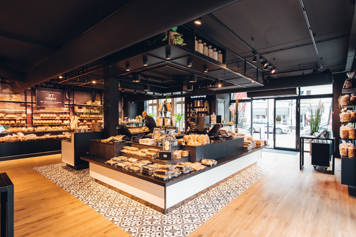 现代荷兰面包店的黑色与白色设计-0