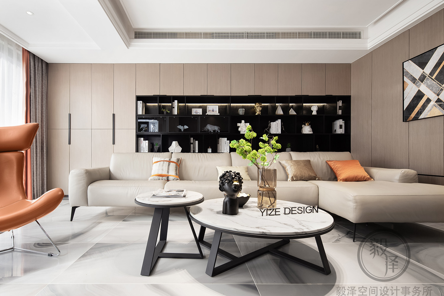 朝阳 W 宅——现代简约，书香满溢的家庭空间-3