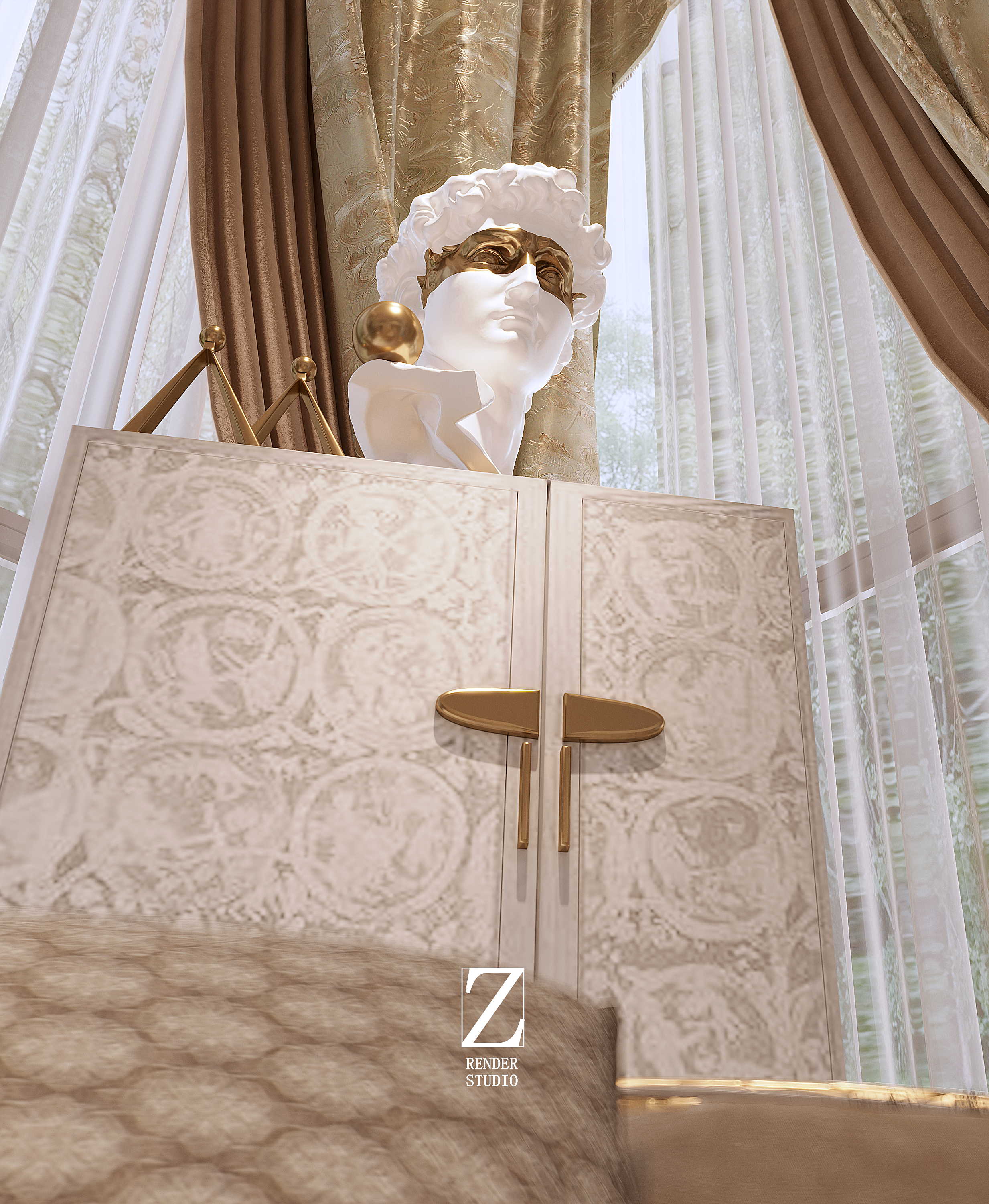 法式别墅客厅设计表现 -7